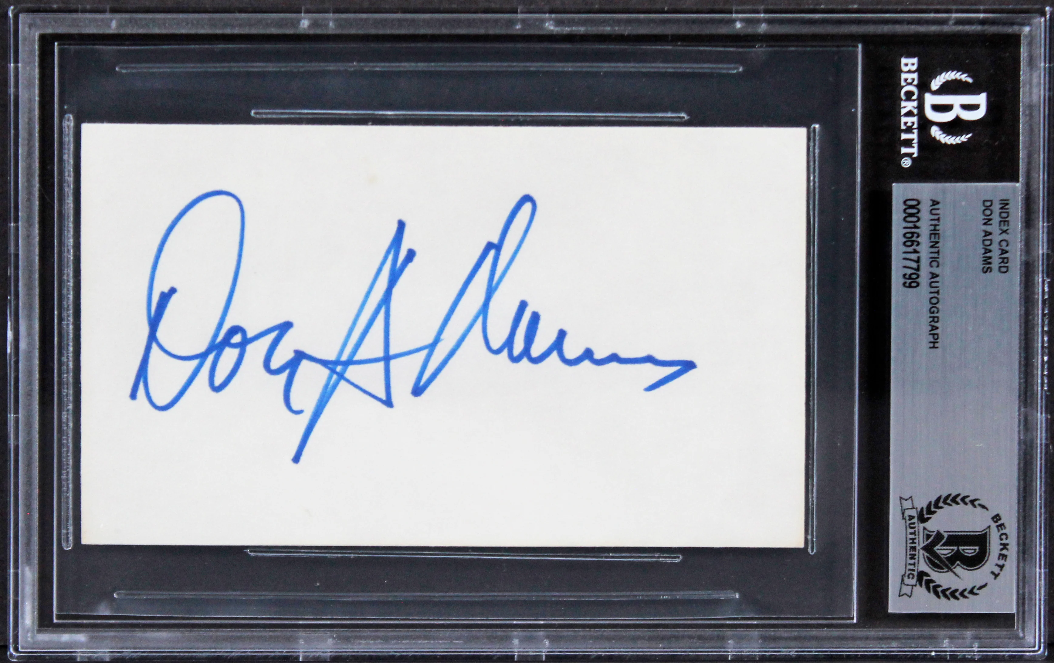 Don Adams Get Smart Authentic Signed 3x5 Index Card Autographed BAS Slabbed - Image 2