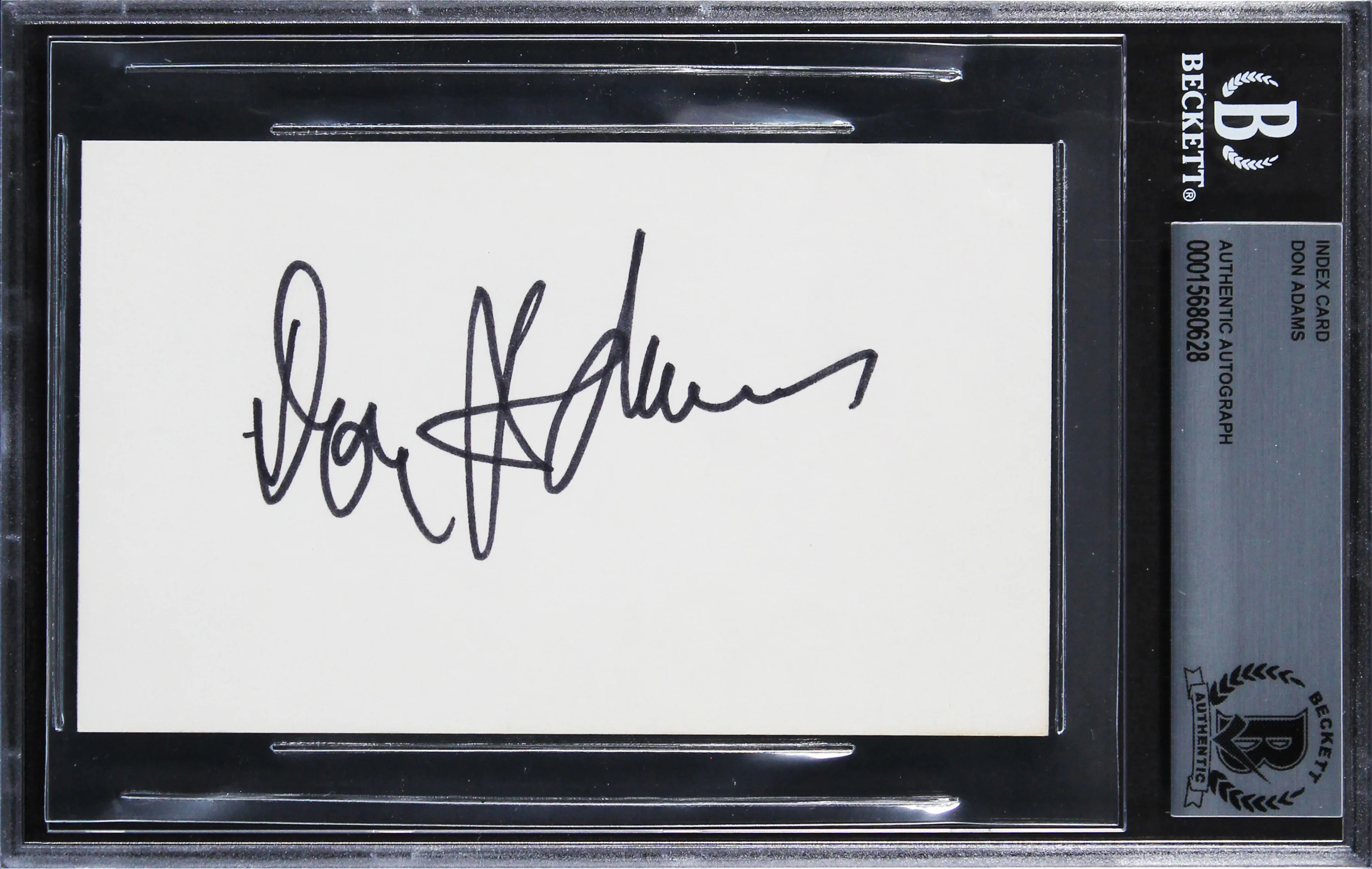 Don Adams Get Smart Authentic Signed 3x5 Index Card Autographed BAS Slabbed - Image 2