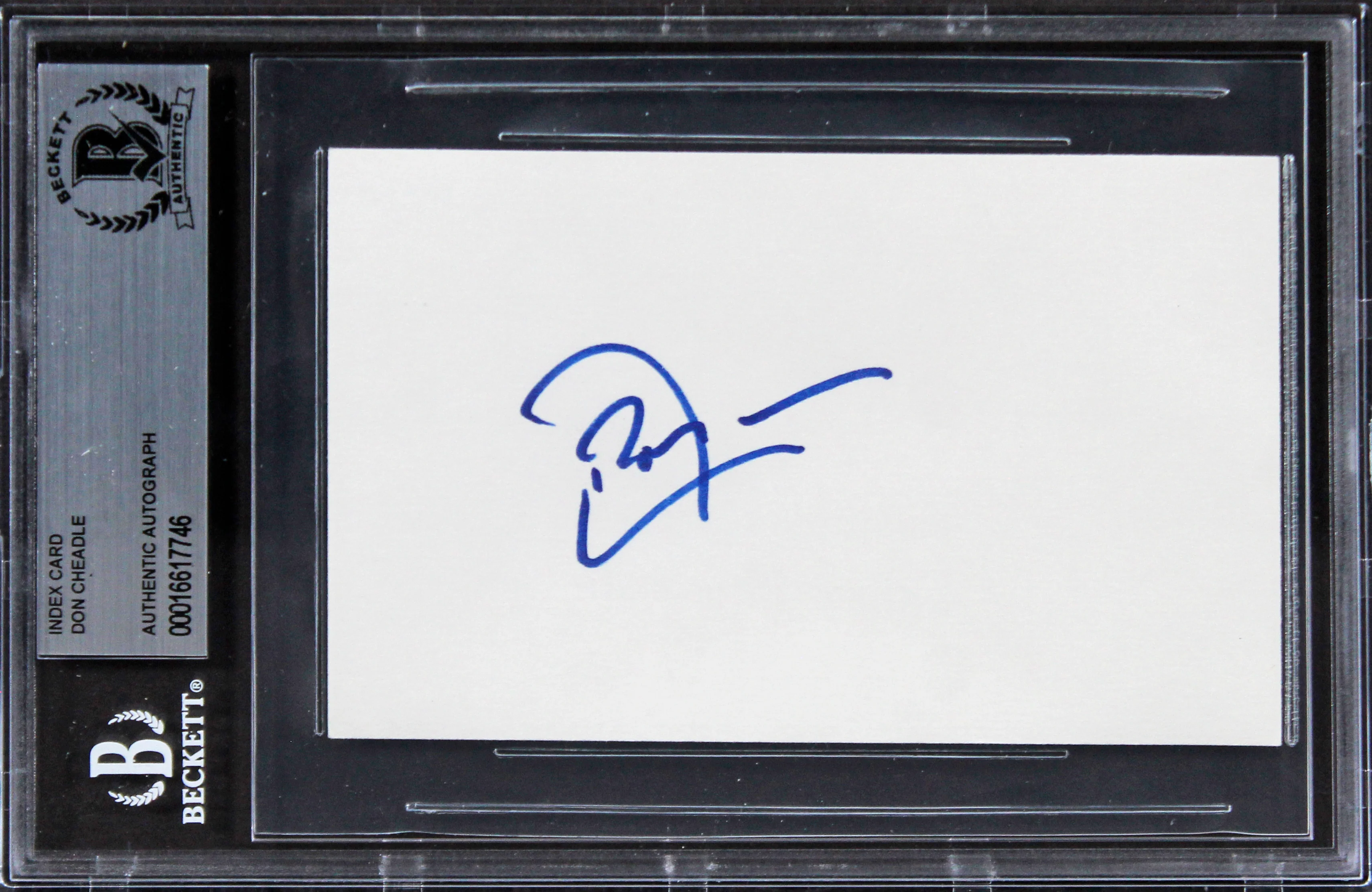 Don Cheadle Crash Authentic Signed 3x5 Index Card Autographed BAS Slabbed - Image 2