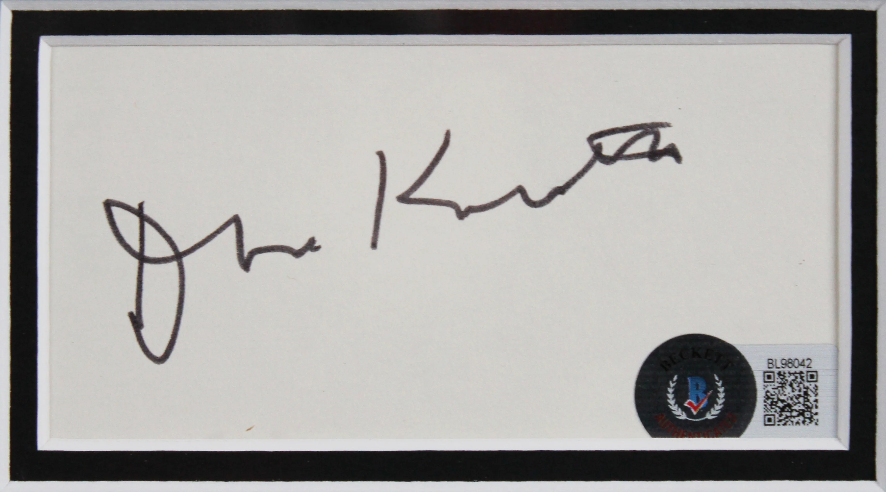 Don Knotts The Andy Griffith Show Signed 3x5 Index Card Framed Display BAS - Image 3