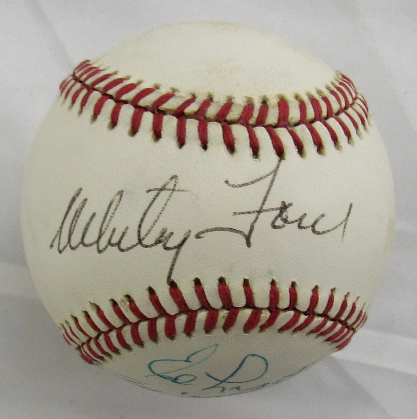 Whitey Ford, Ed Lopat, Allie Reynolds Signed Auto Rawlings Baseball JSA CM07344