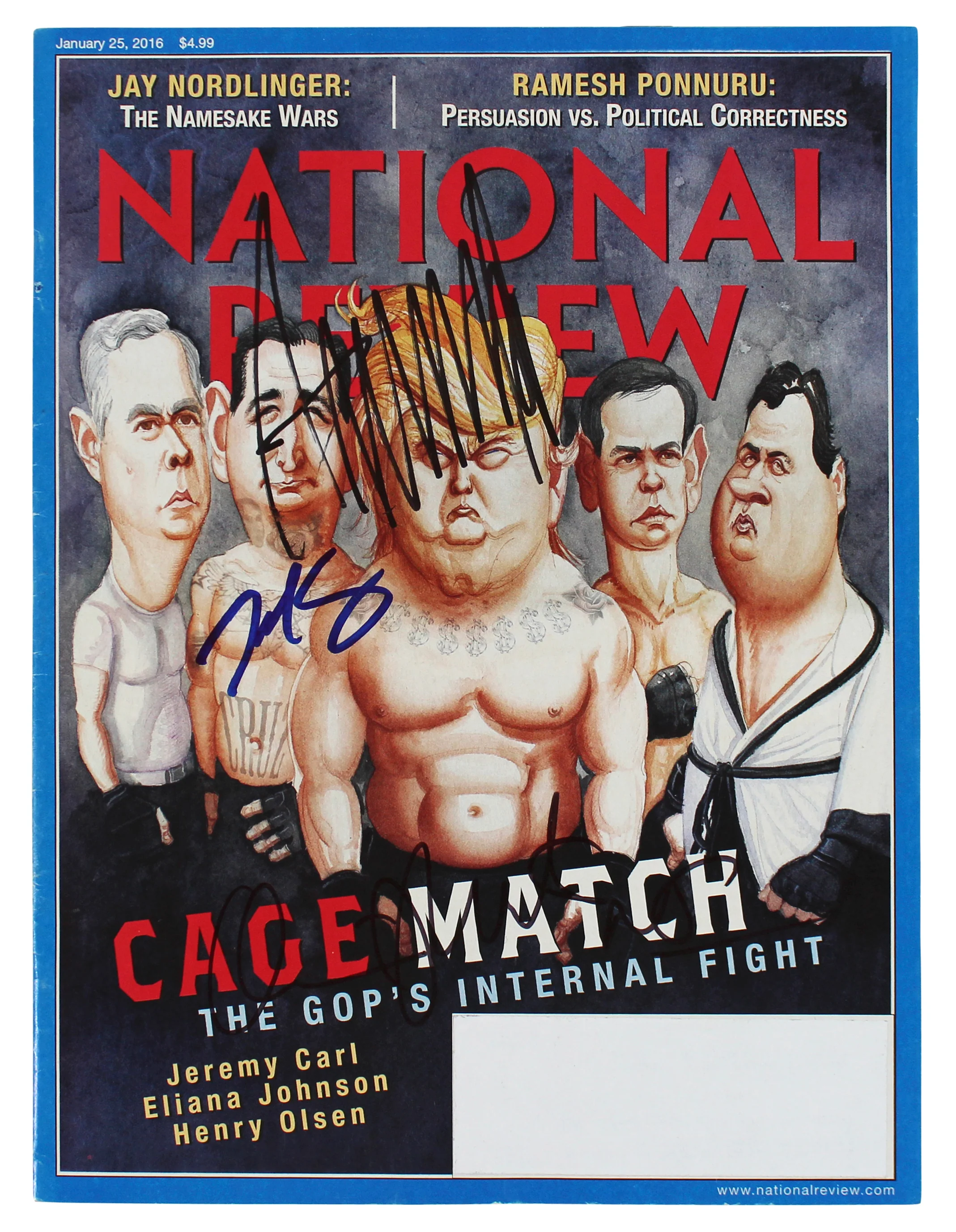 Donald Trump, Ted Cruz & Chris Christie Authentic Signed Magazine BAS #AB77805 - Image 2
