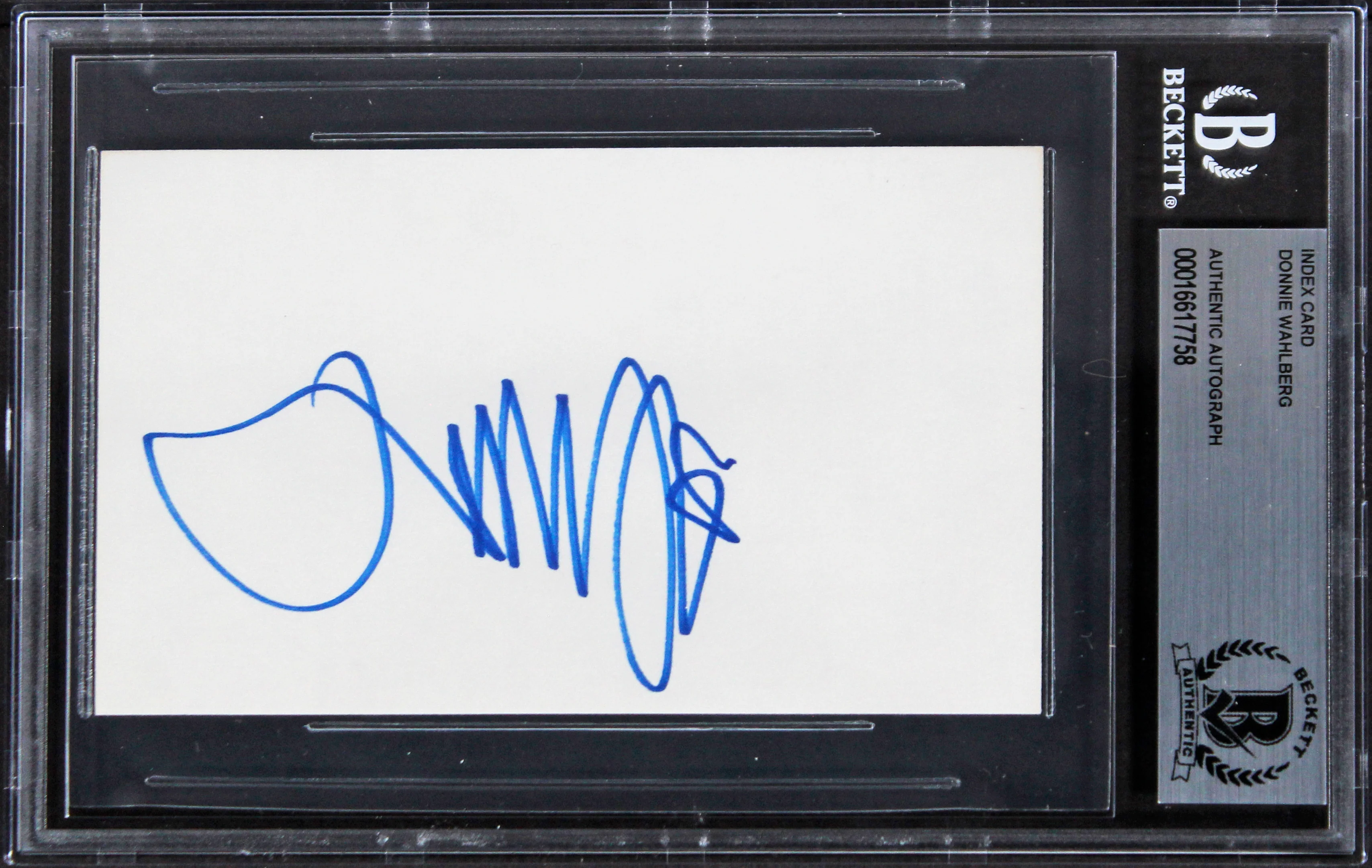 Donnie Wahlberg Blue Bloods Authentic Signed 3x5 Index Card BAS Slabbed - Image 2