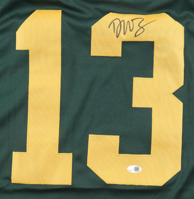Dontayvion Wicks Green Bay Signed Alternate Green Football Jersey JSA QR Holo - Image 2