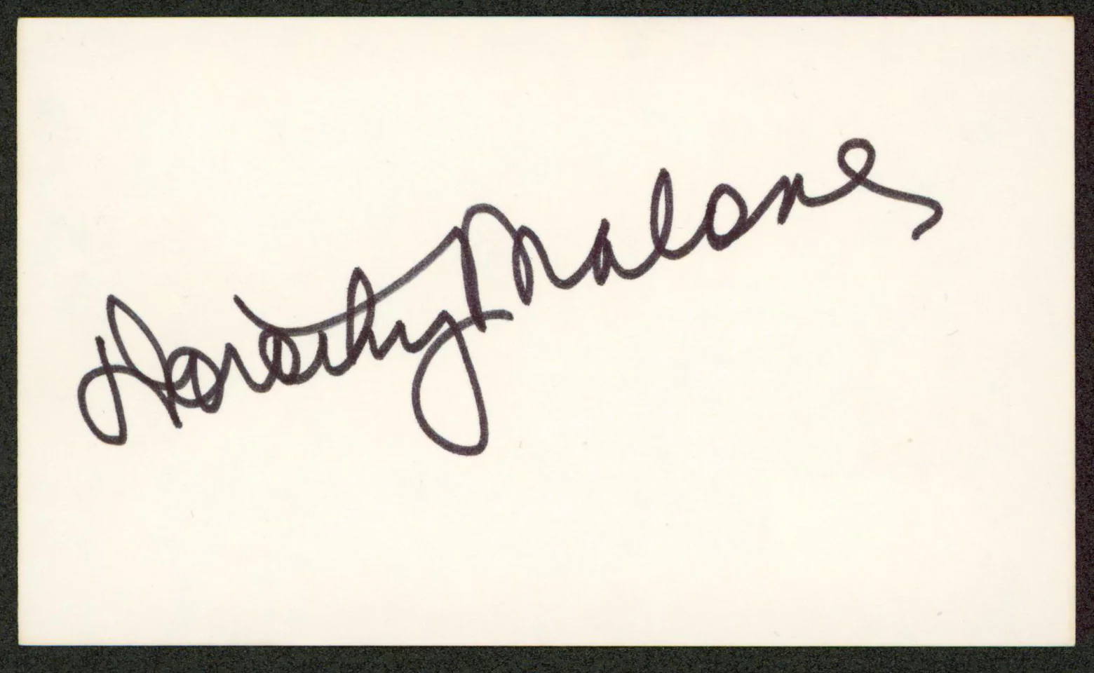 Dorothy Malone The Big Sleep Authentic Signed 3x5 Index Card BAS #BW35550 - Image 2
