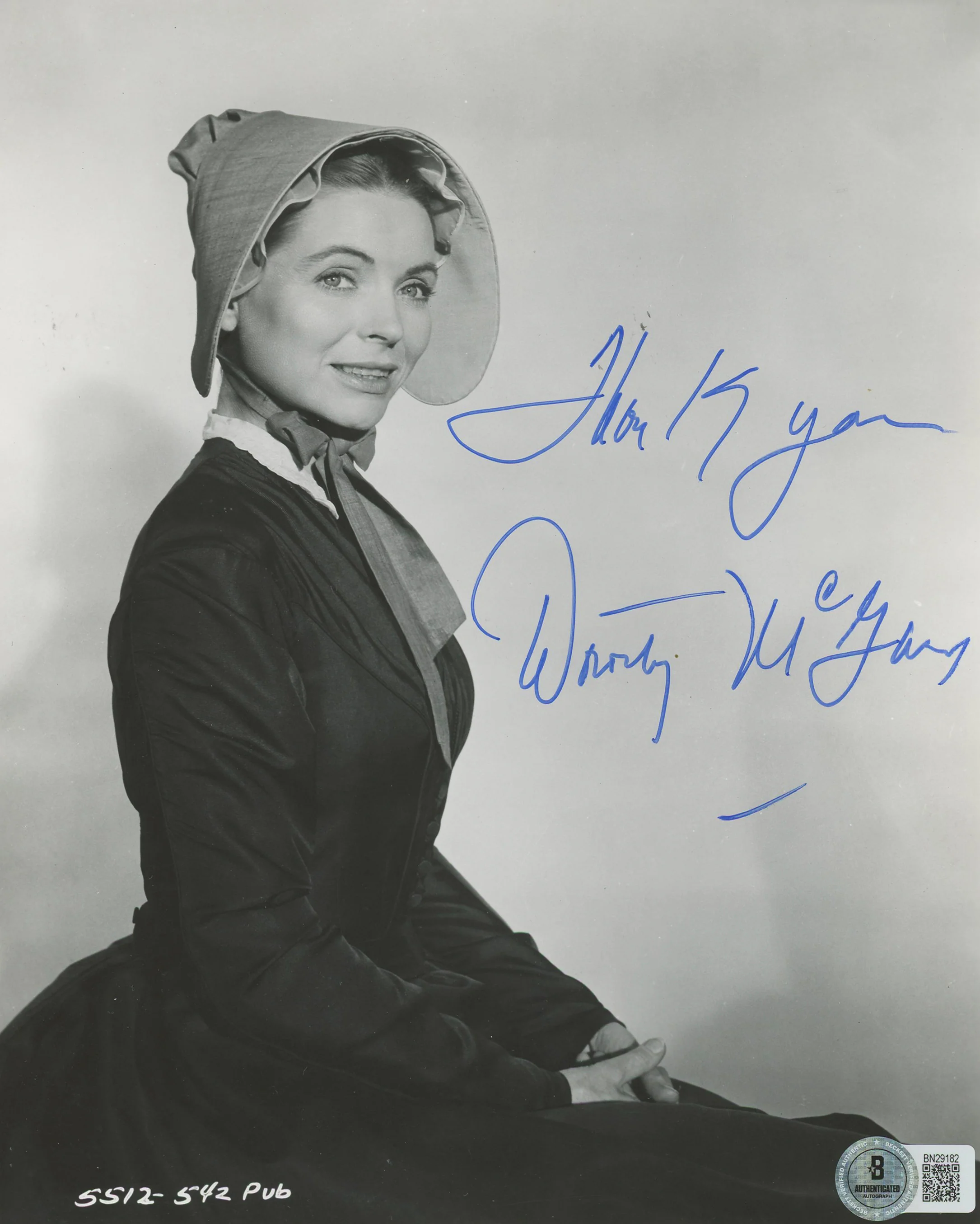 Dorothy McGuire Friendly Persuasion "Thank You" Signed 8x10 Photo BAS #BN29182 - Image 2