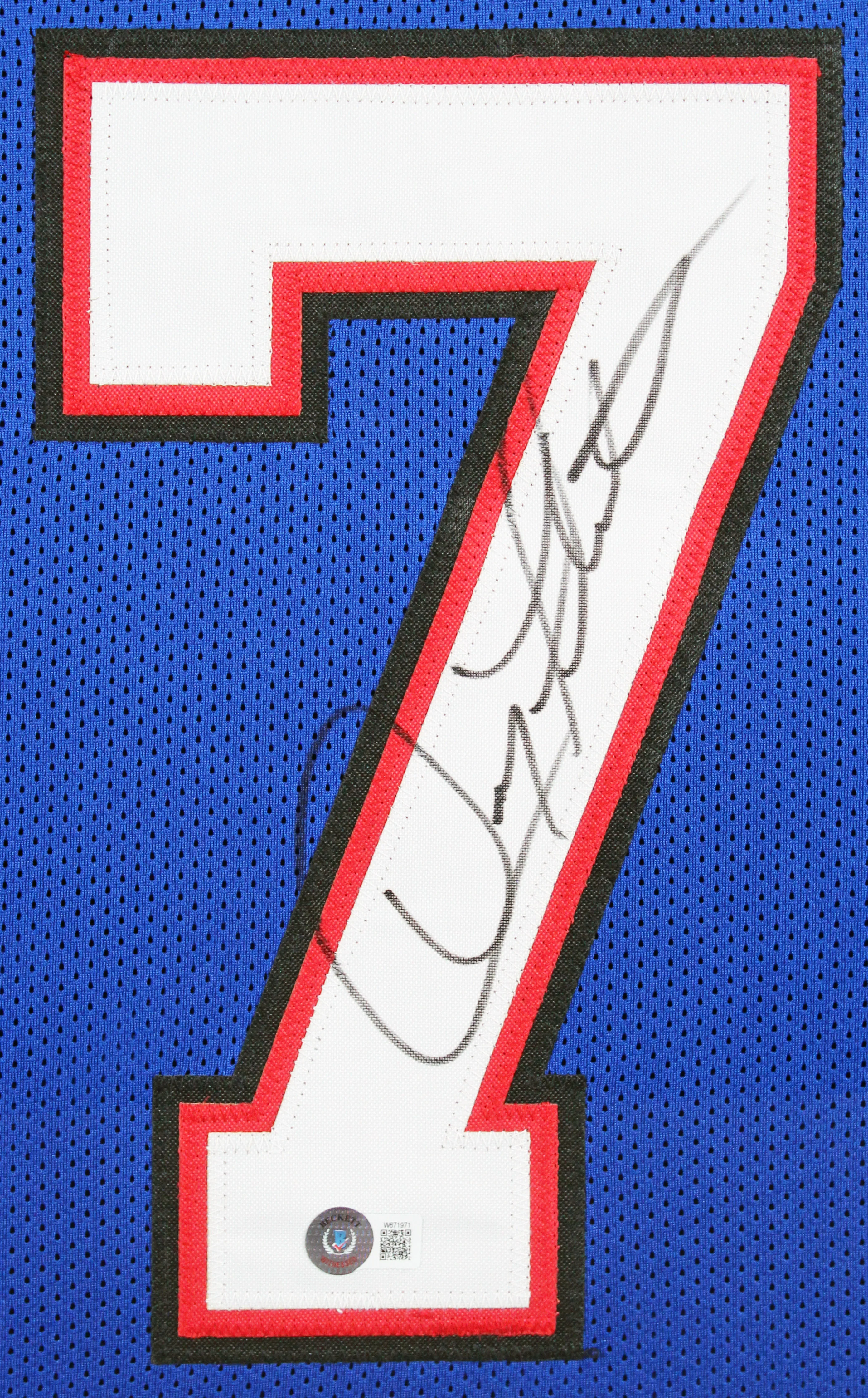 Doug Flutie Authentic Signed Blue Pro Style Framed Jersey BAS Witnessed - Image 3