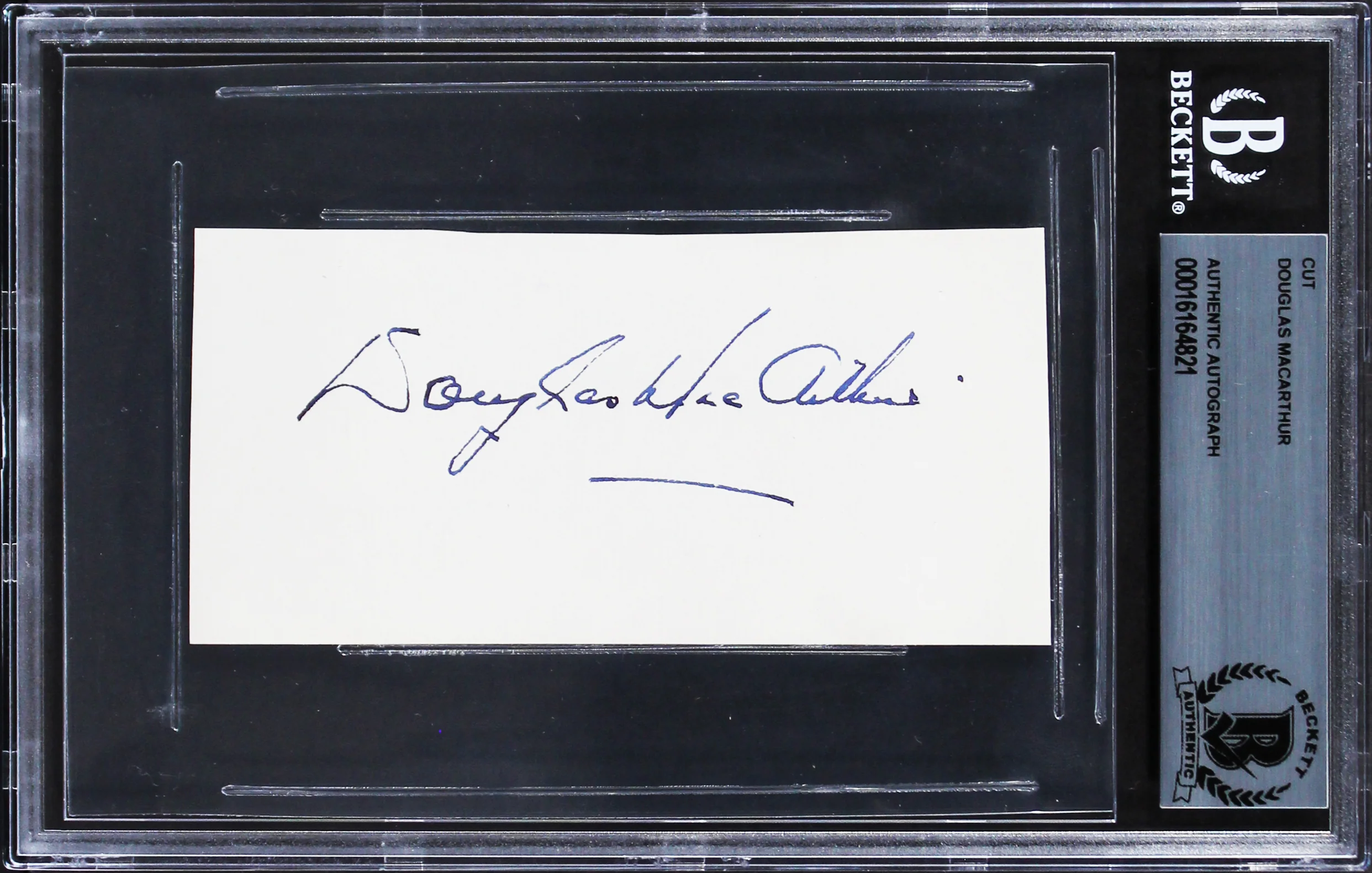 Douglas MacArthur Authentic Signed 2.15x4 Cut Signature BAS Slabbed - Image 2