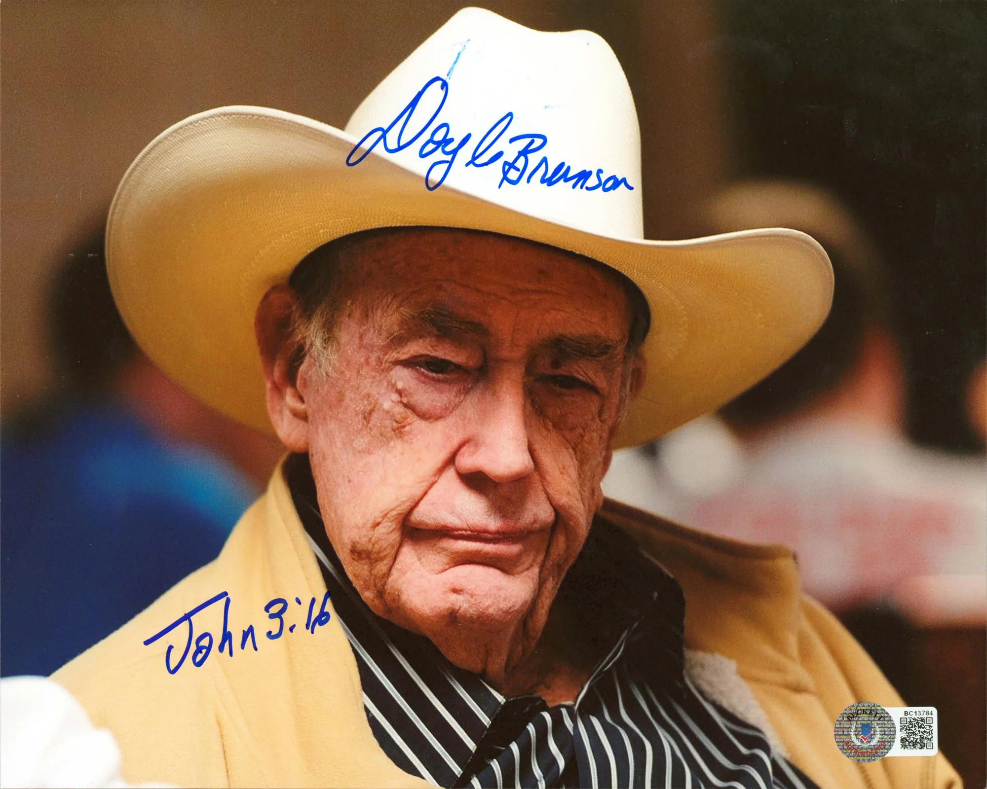 Doyle Brunson "John 3:16" Authentic Signed 8x10 Horizontal Photo BAS #BC13784 - Image 2