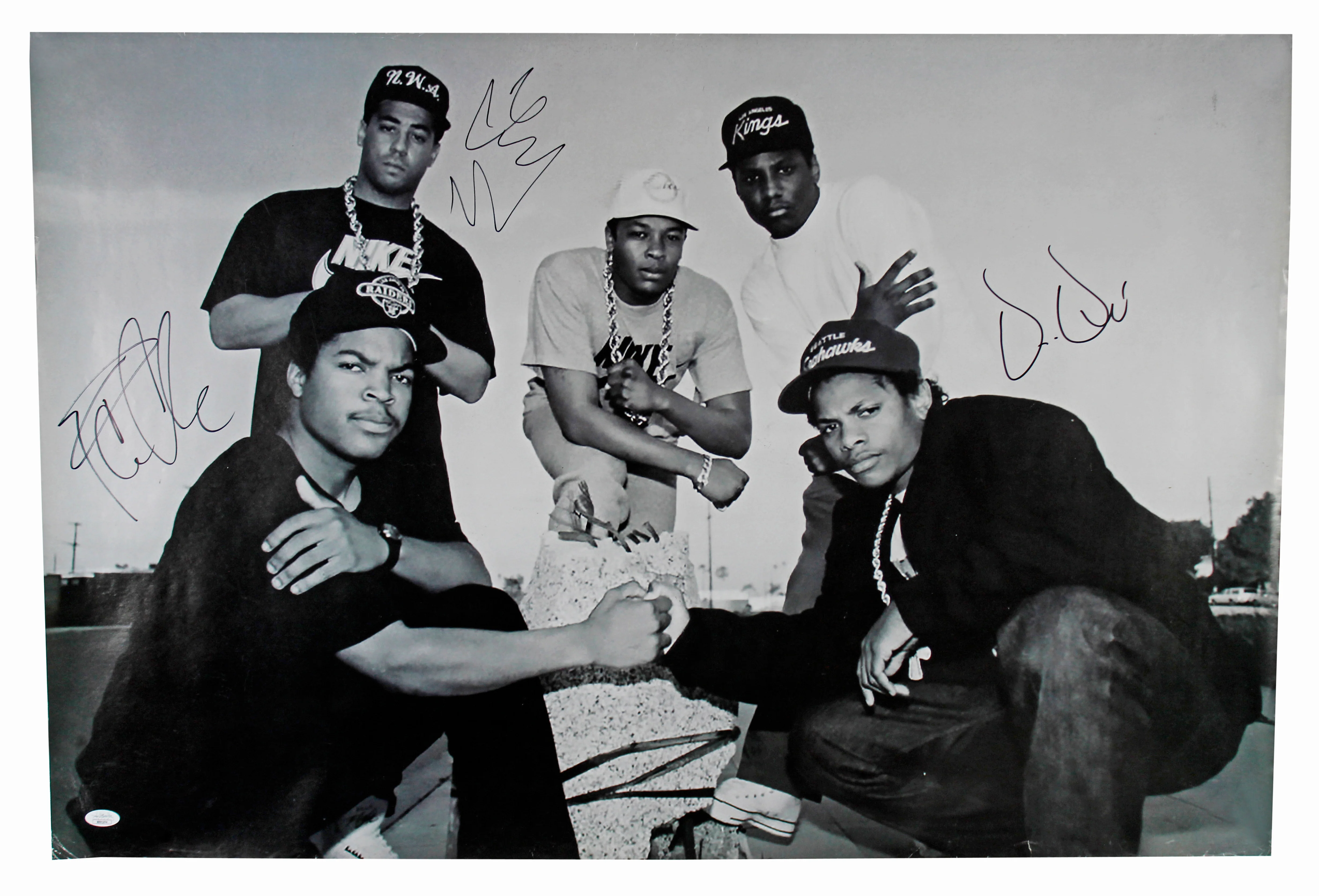 Dr. Dre, Ice Cube & DJ Yella N.W.A Authentic Signed 24x36 Photo JSA #XX91374 - Image 2