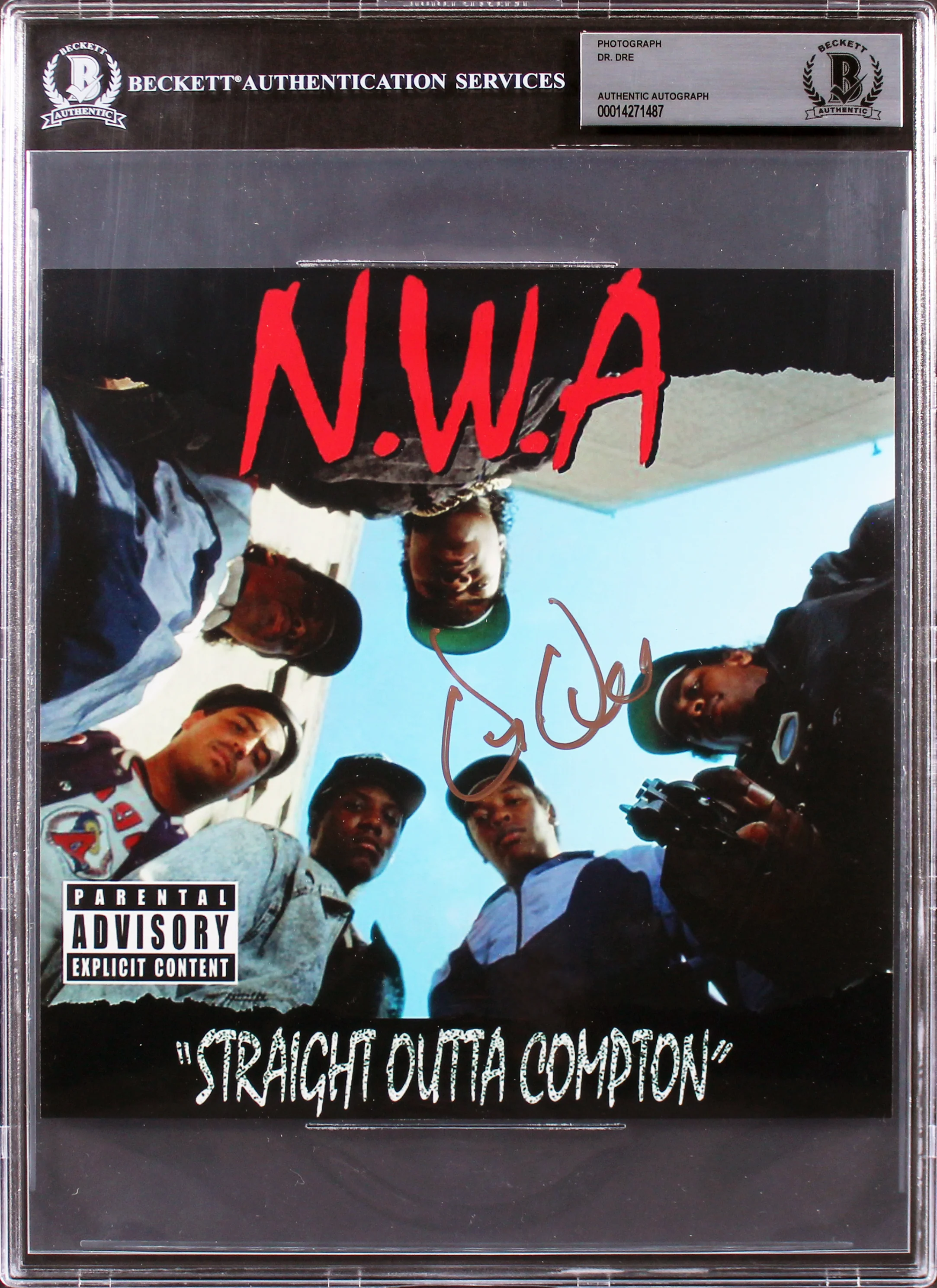 Dr. Dre N.W.A Authentic Signed 8x8 Album Flat Photo Autographed BAS Slabbed - Image 2