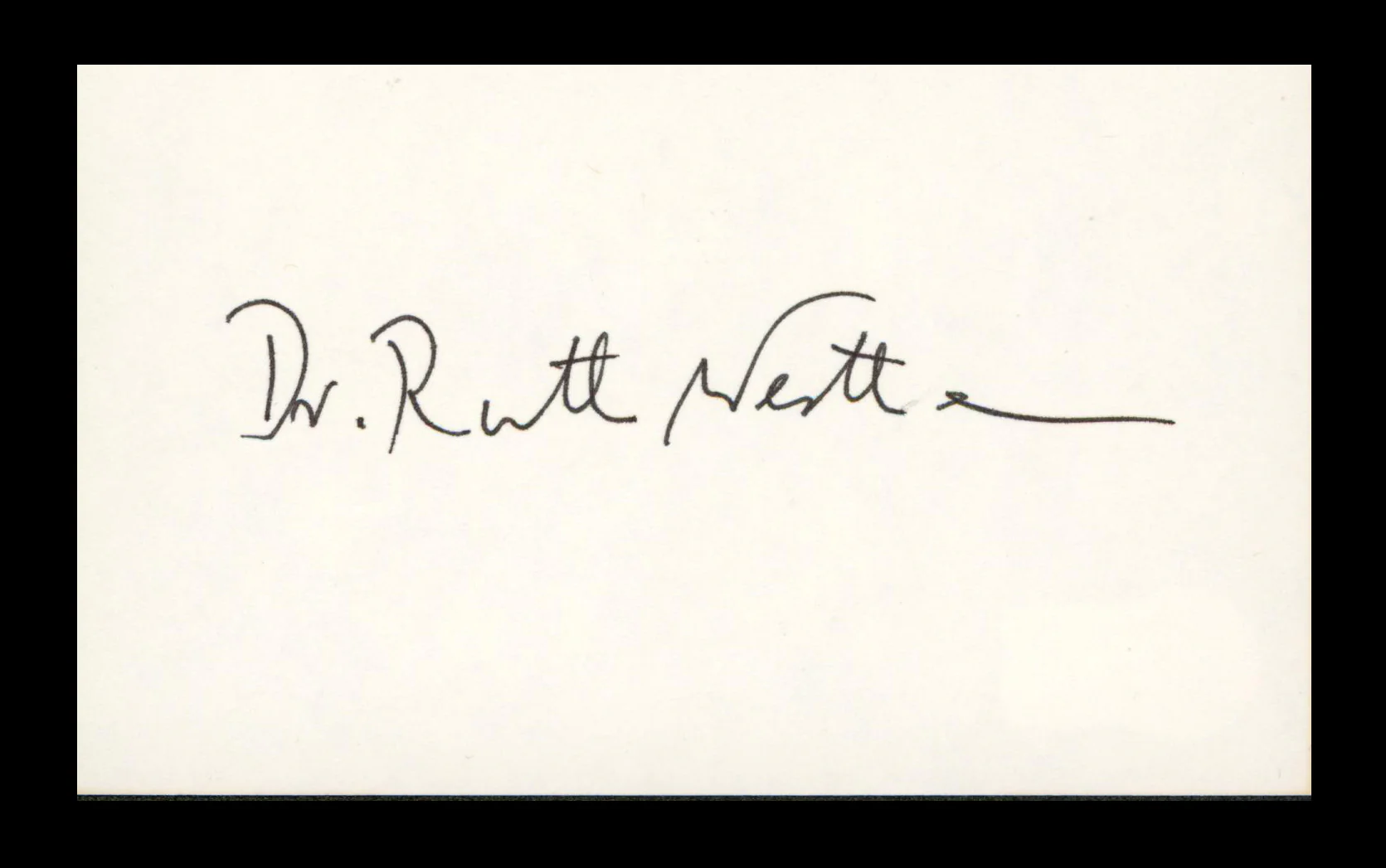 Dr. Ruth Westheimer Authentic Signed 3x5 Index Card Autographed BAS #BN89102 - Image 2