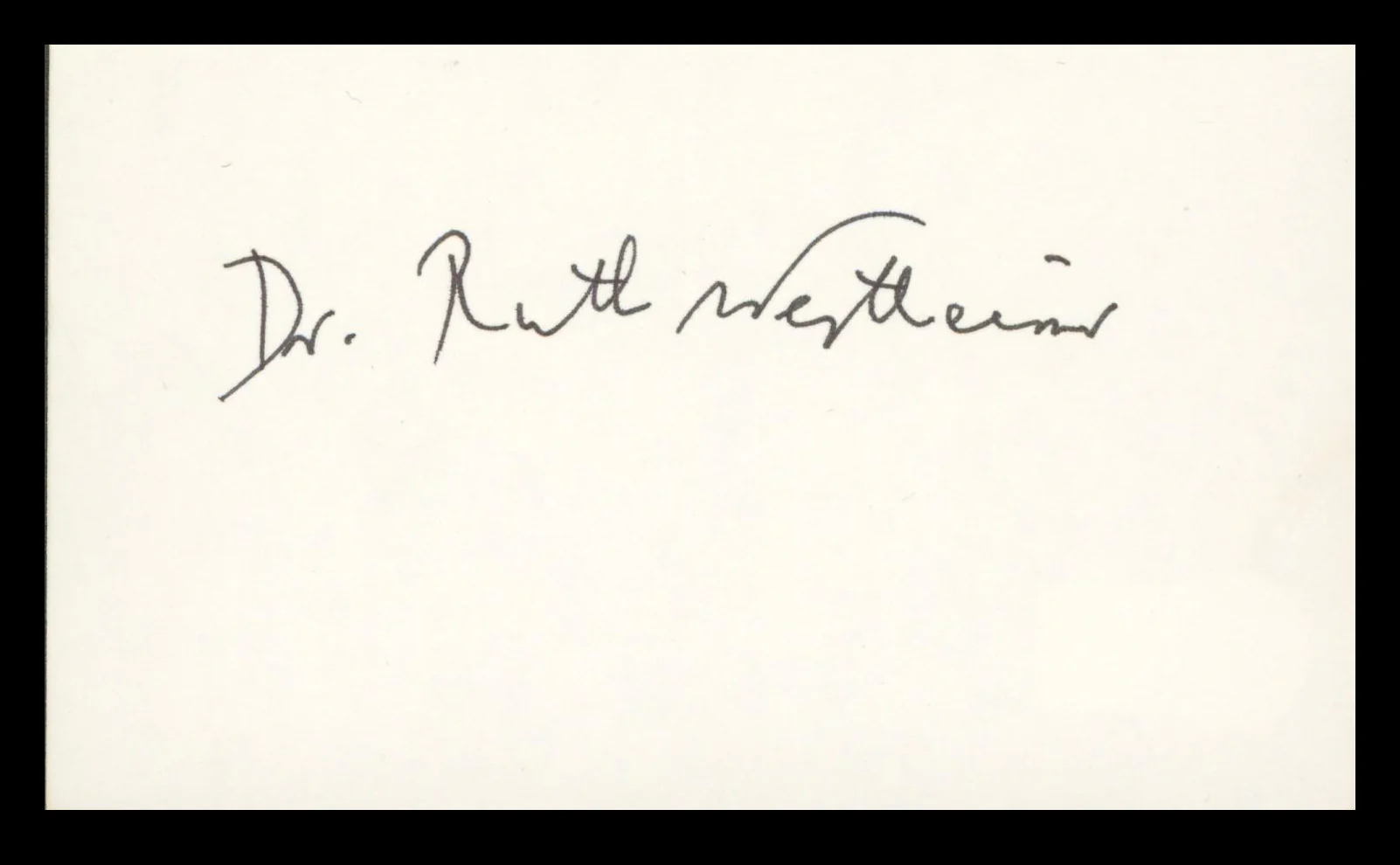 Dr. Ruth Westheimer Authentic Signed 3x5 Index Card Autographed BAS #BN89104 - Image 2