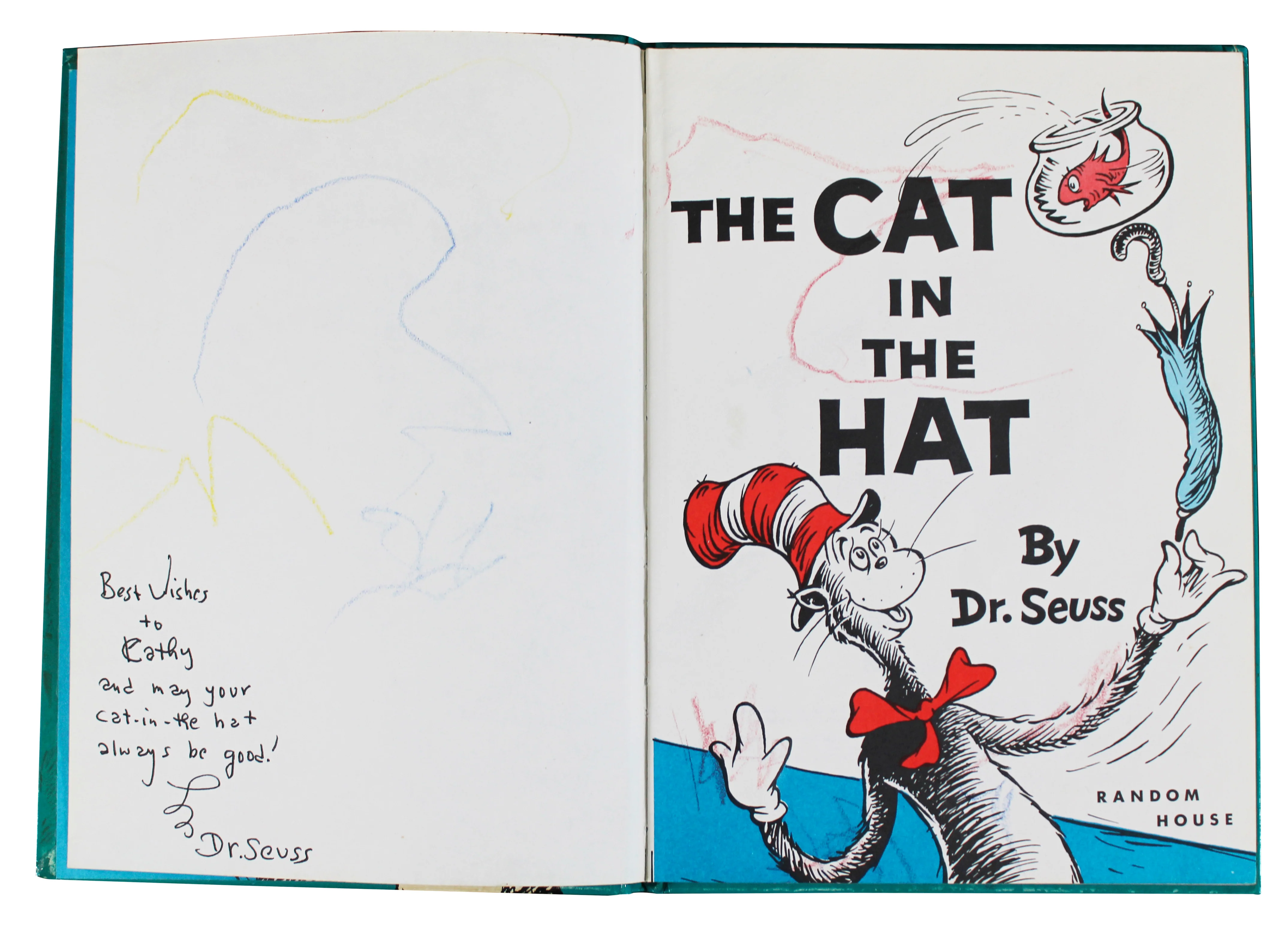 Dr. Seuss "Best Wishes" Signed The Cat in the Hat Hardcover Book BAS #AE13957 - Image 3