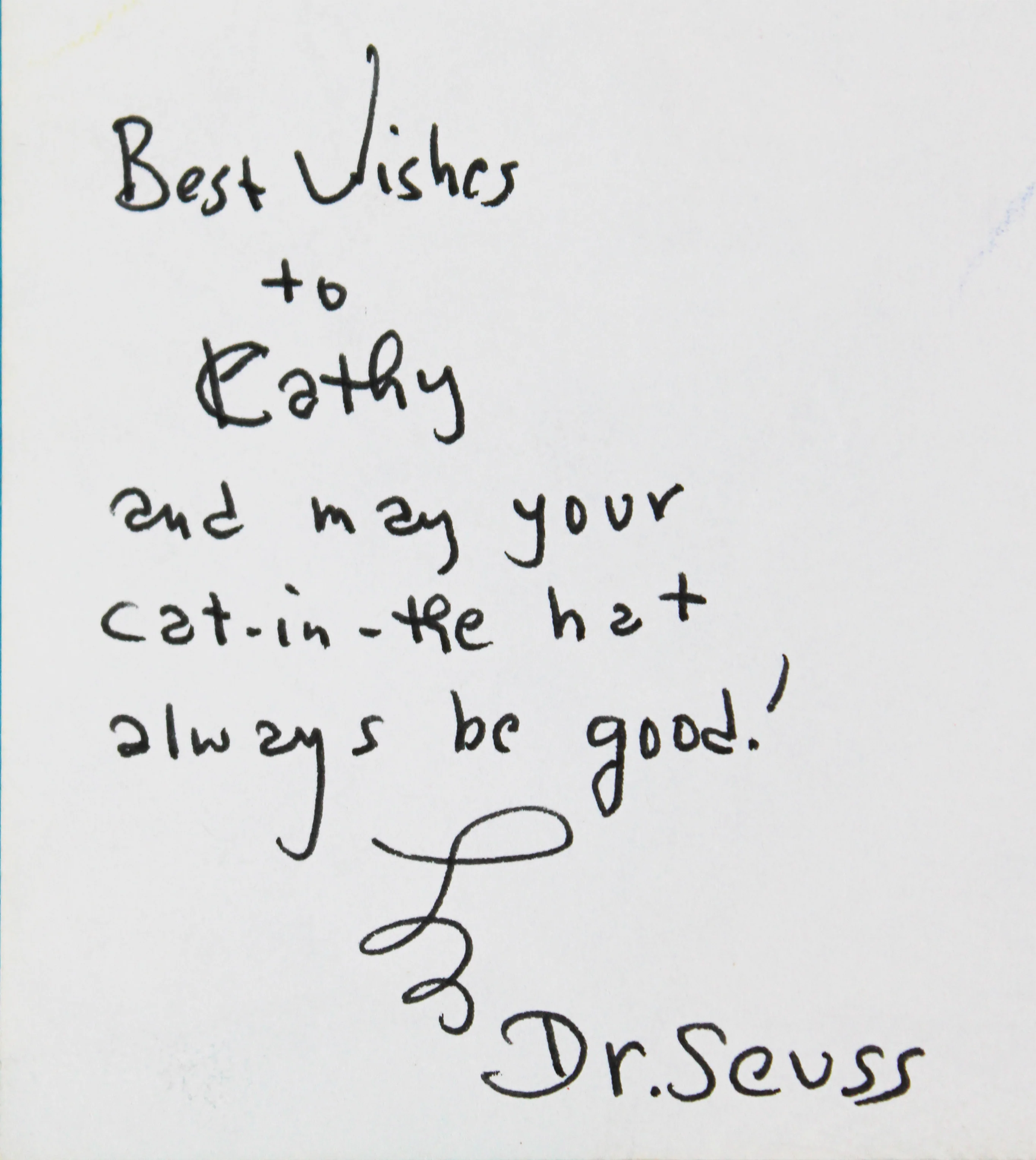 Dr. Seuss "Best Wishes" Signed The Cat in the Hat Hardcover Book BAS #AE13957 - Image 4
