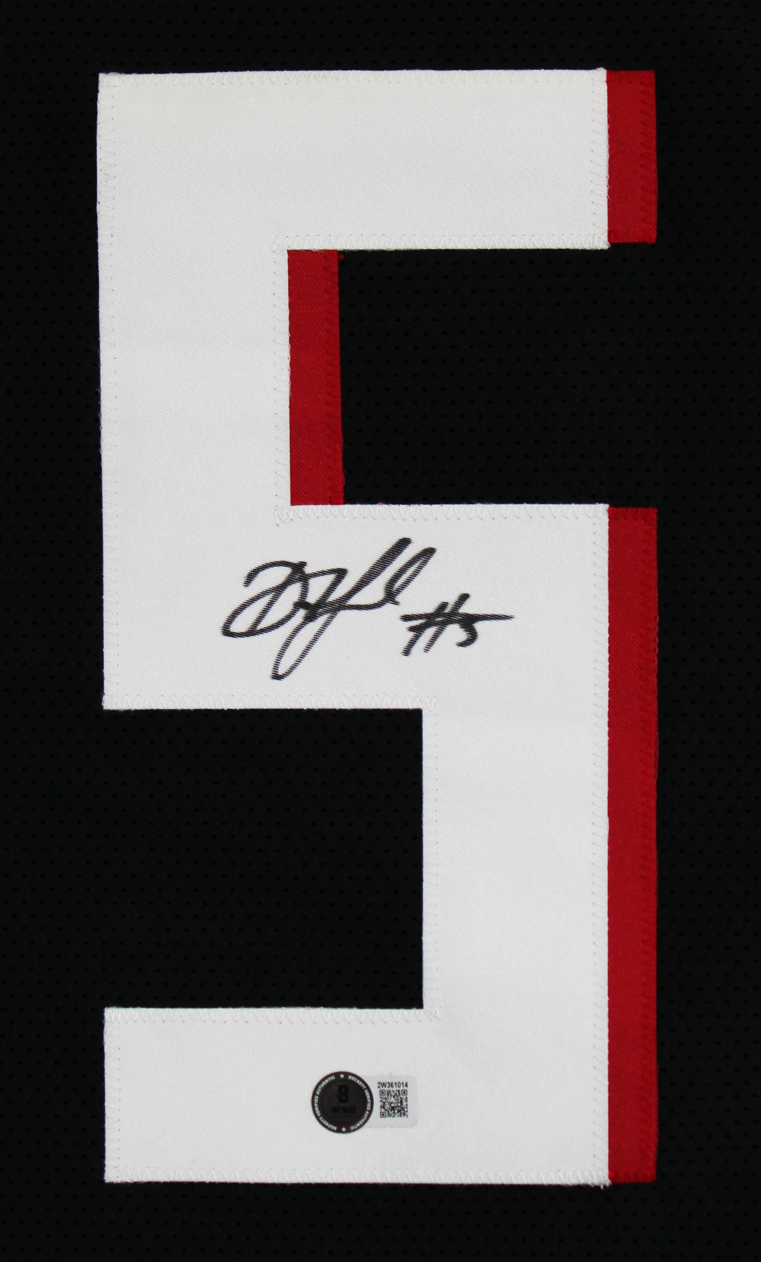 Drake London Authentic Signed Black Pro Style Jersey Autographed BAS Witnessed - Image 3
