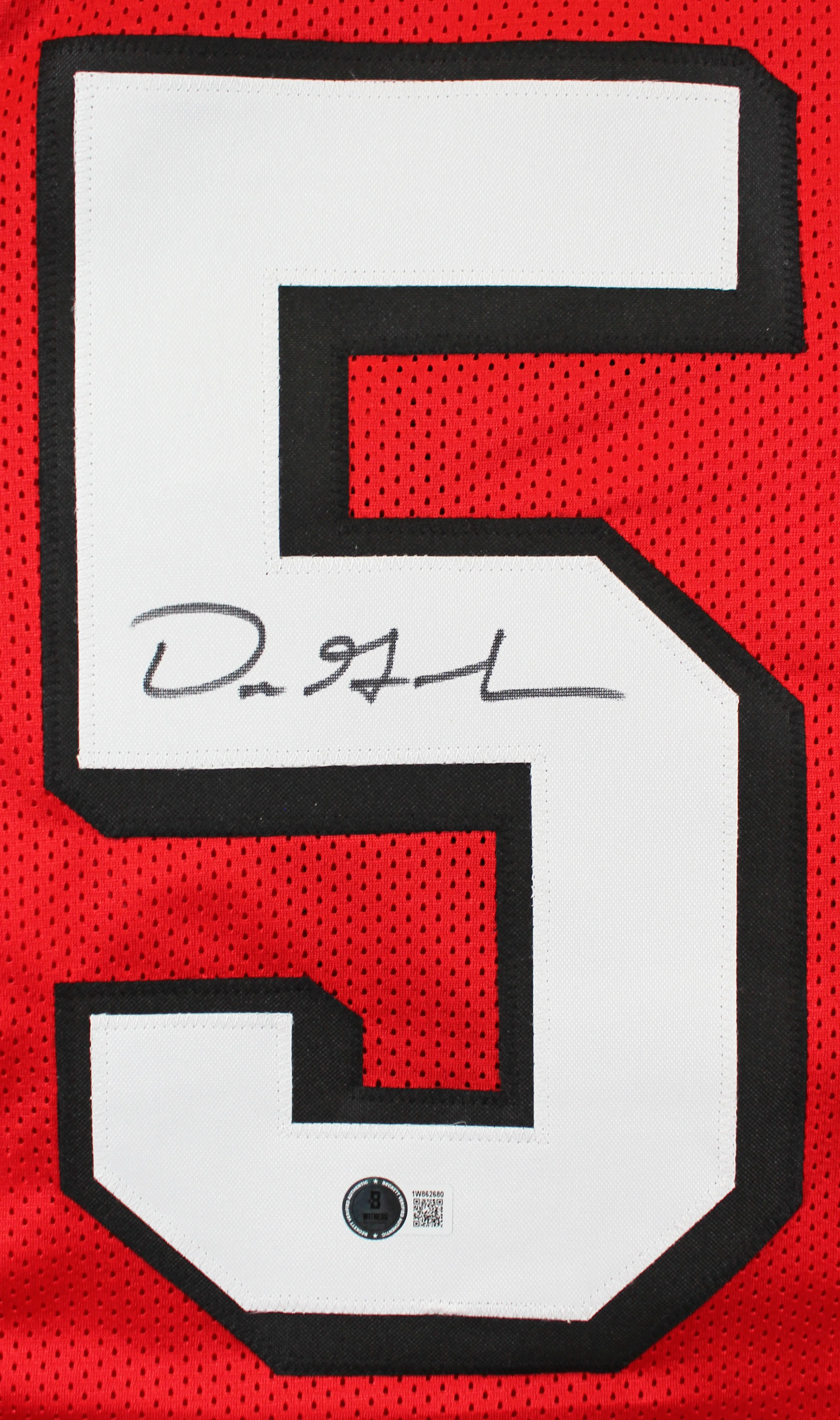 Dre Greenlaw Authentic Signed Red Pro Style Jersey w/ Dropshadow BAS Witnessed - Image 3