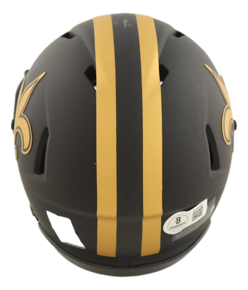Drew Brees Signed New Orleans Saints Eclipse Mini Speed Helmet SB XLIV MVP BAS - Image 2