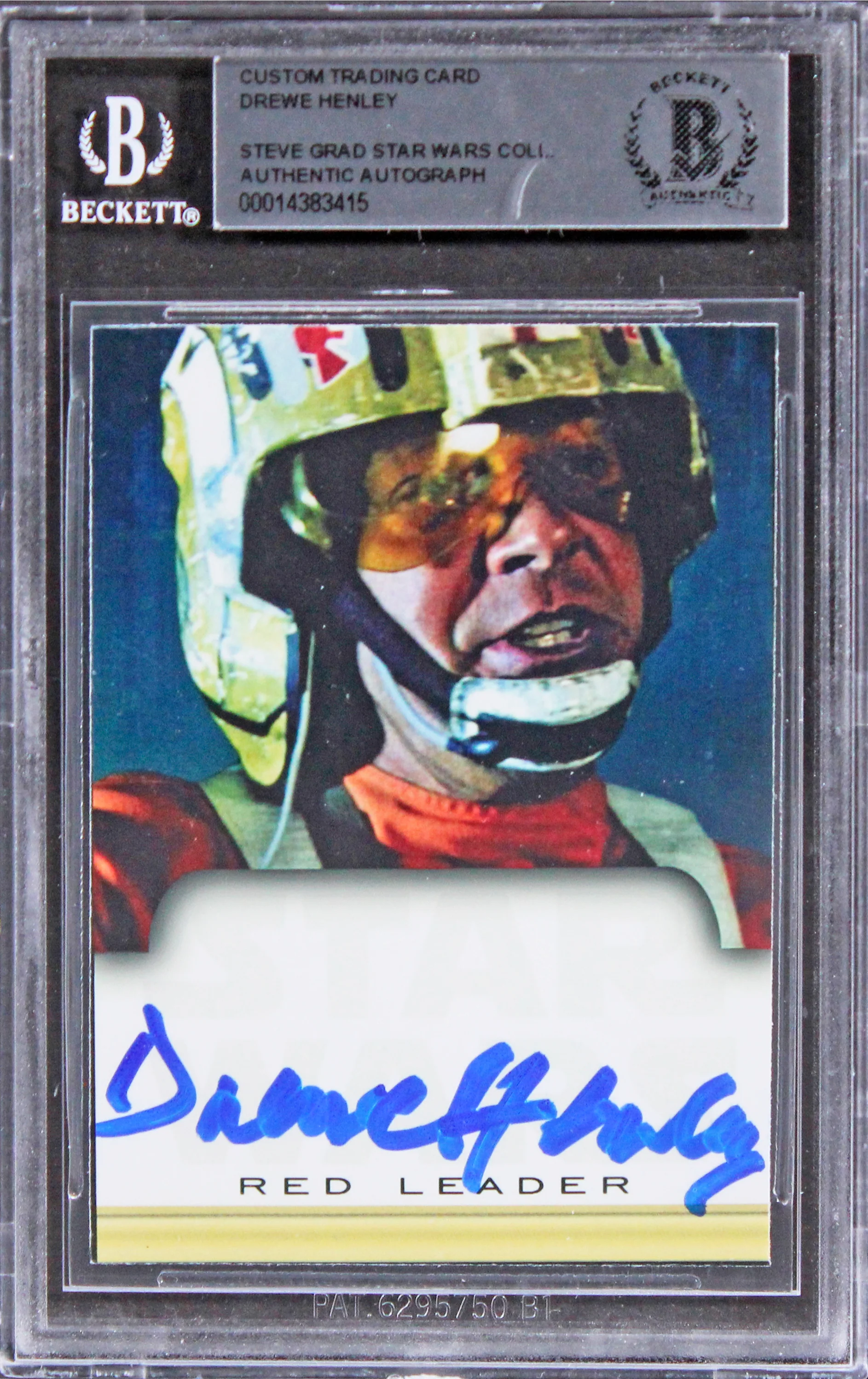 Drew Henley Star Wars Authentic Signed Custom Trading Card BAS Slabbed 1 - Image 2