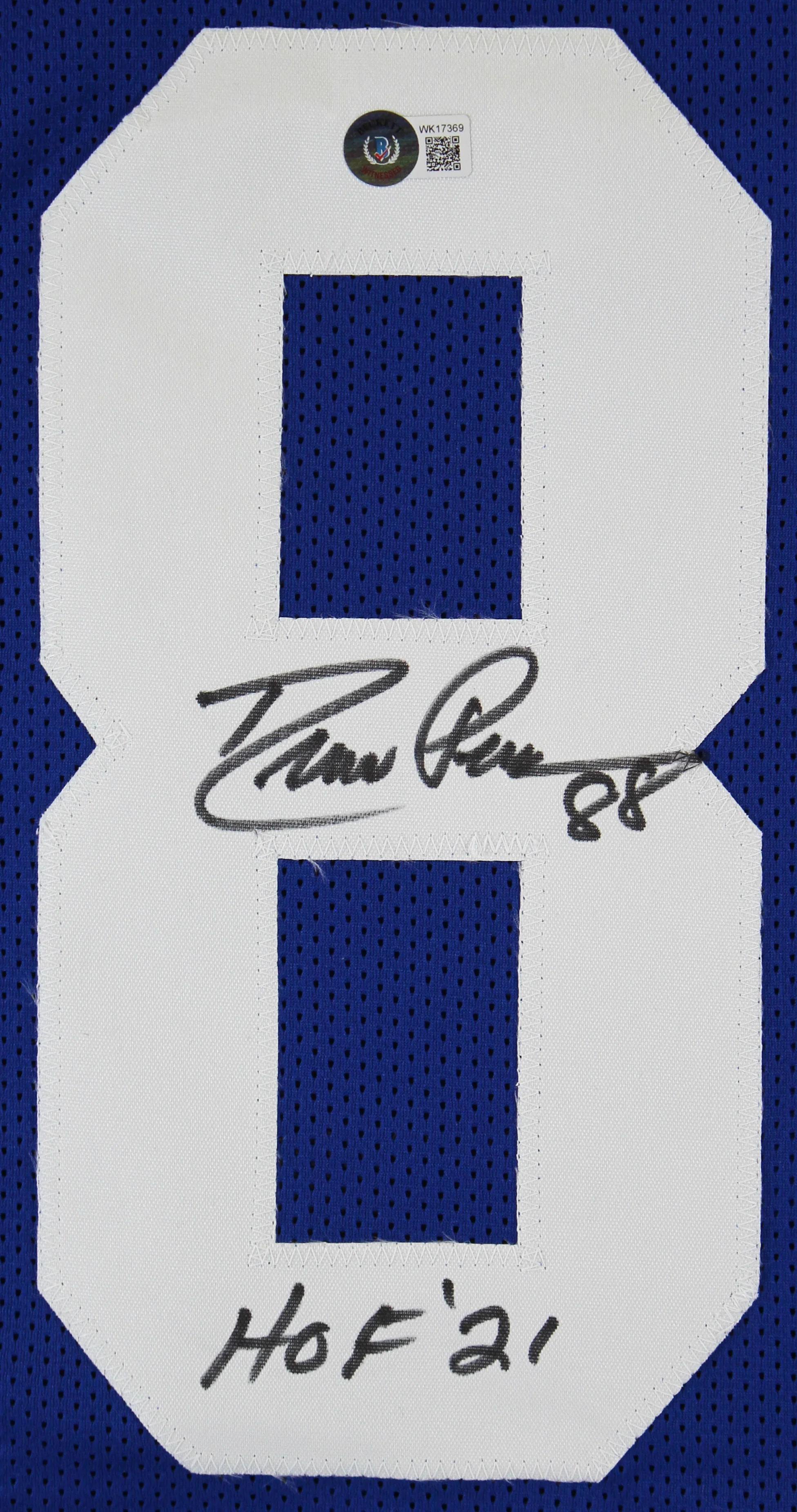 Drew Pearson "HOF 21" Authentic Signed Blue Pro Style Jersey Autographed BAS Wit - Image 3