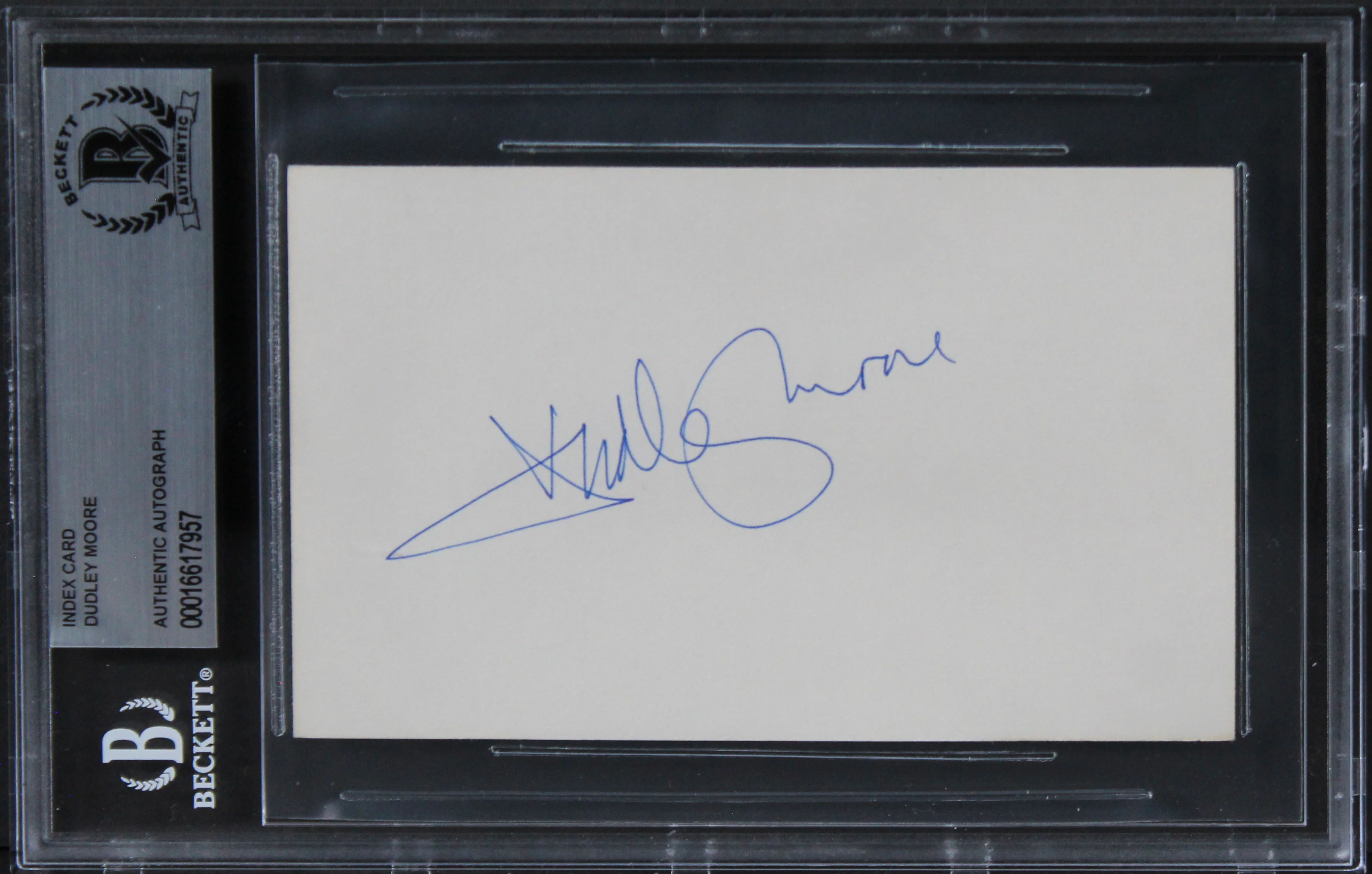 Dudley Moore Arthur Authentic Signed 3x5 Index Card Autographed BAS Slabbed - Image 2