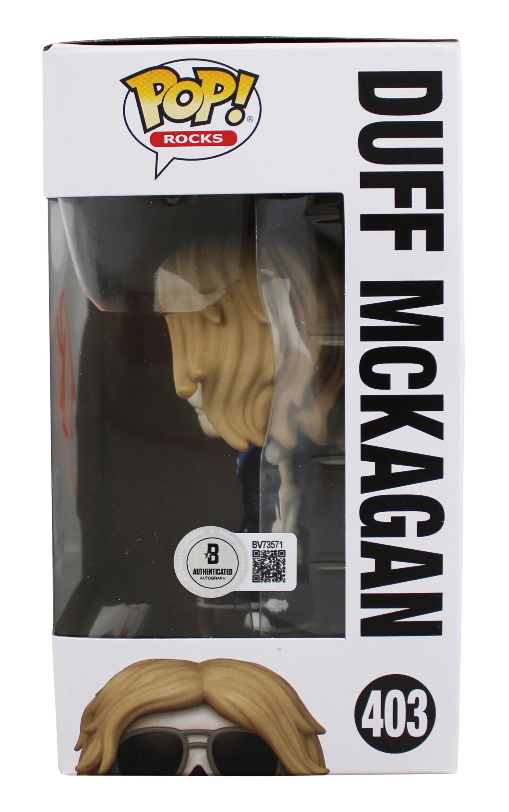 Duff McKagan Guns N' Roses Signed #403 Funko Pop Vinyl Figure w/ Orange Sig BAS - Image 4