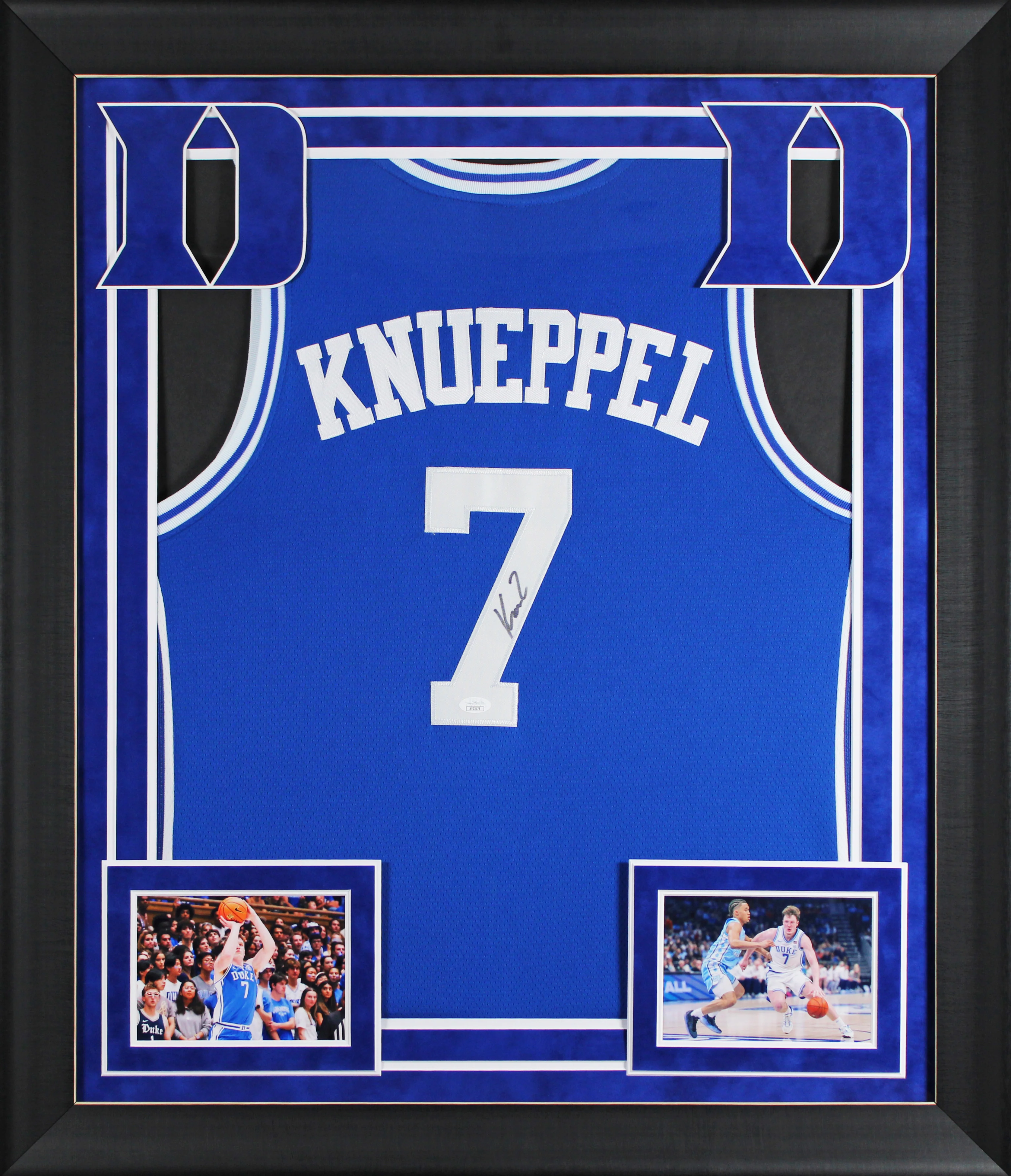 Duke Kon Knueppel Signed Blue Pro Style Framed Jersey JSA #AY03178 - Image 2