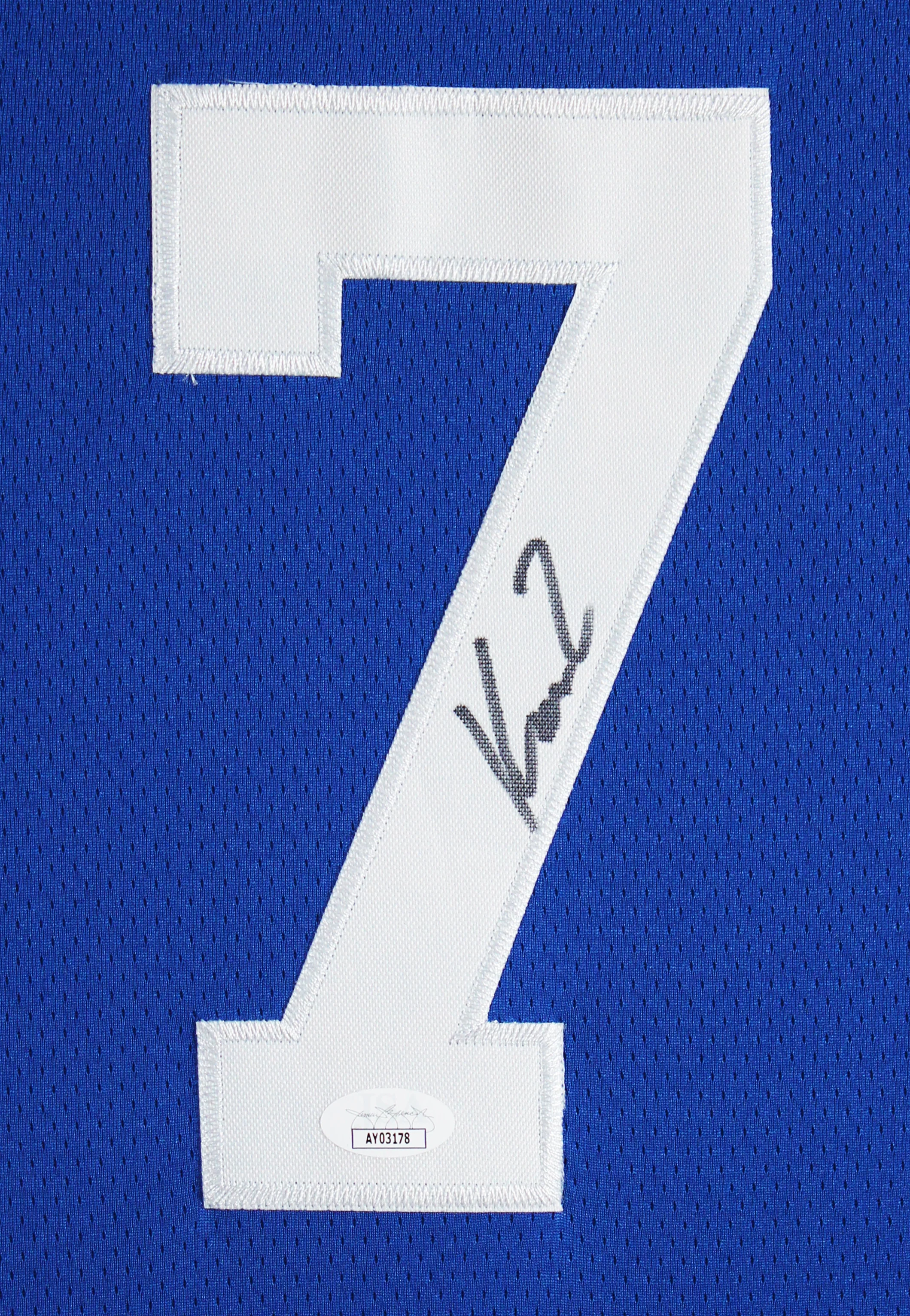 Duke Kon Knueppel Signed Blue Pro Style Framed Jersey JSA #AY03178 - Image 3