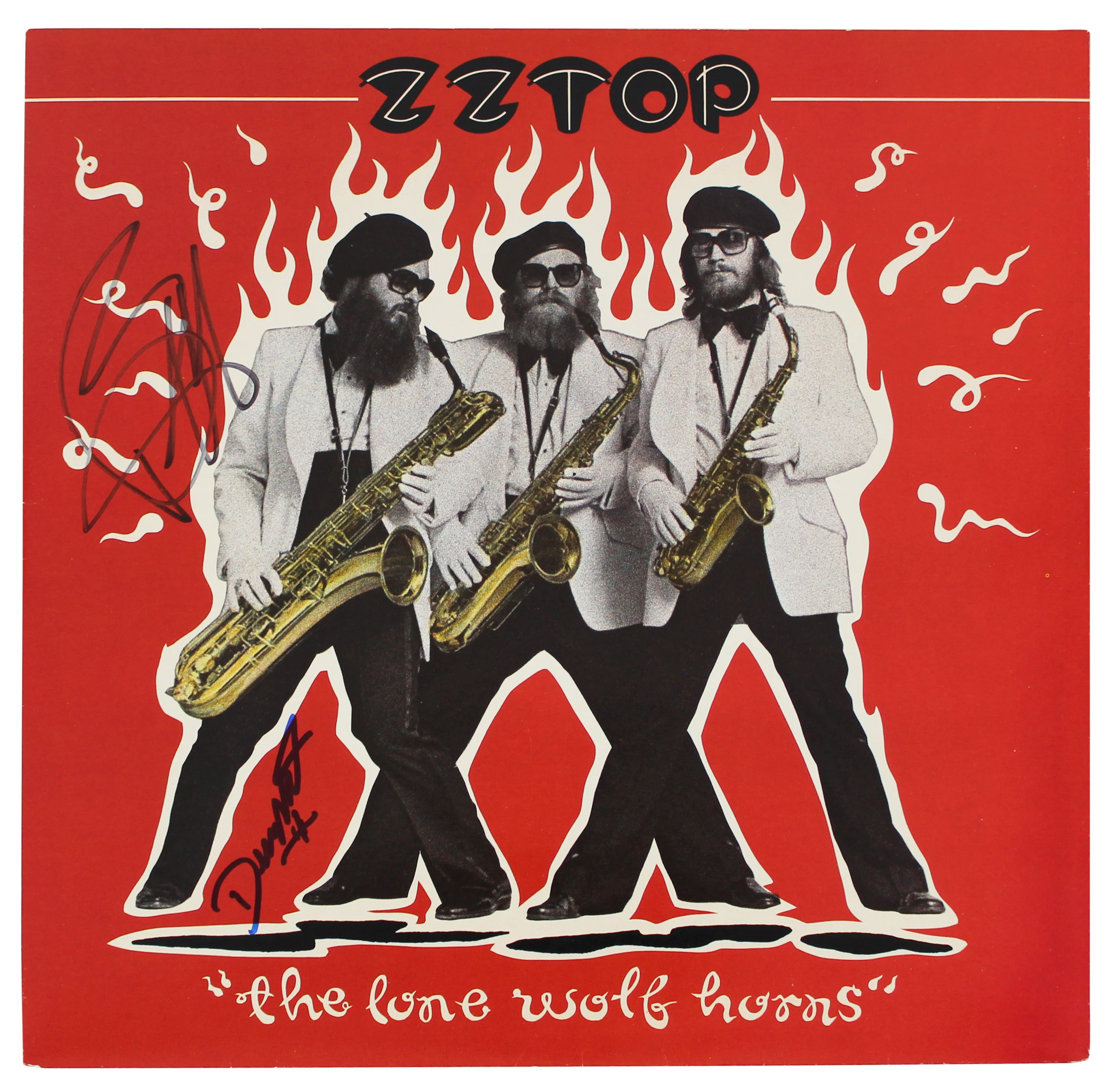 Dusty Hill & Billy Gibbons ZZ Top Authentic Signed Album Cover BAS #AB77807 - Image 2