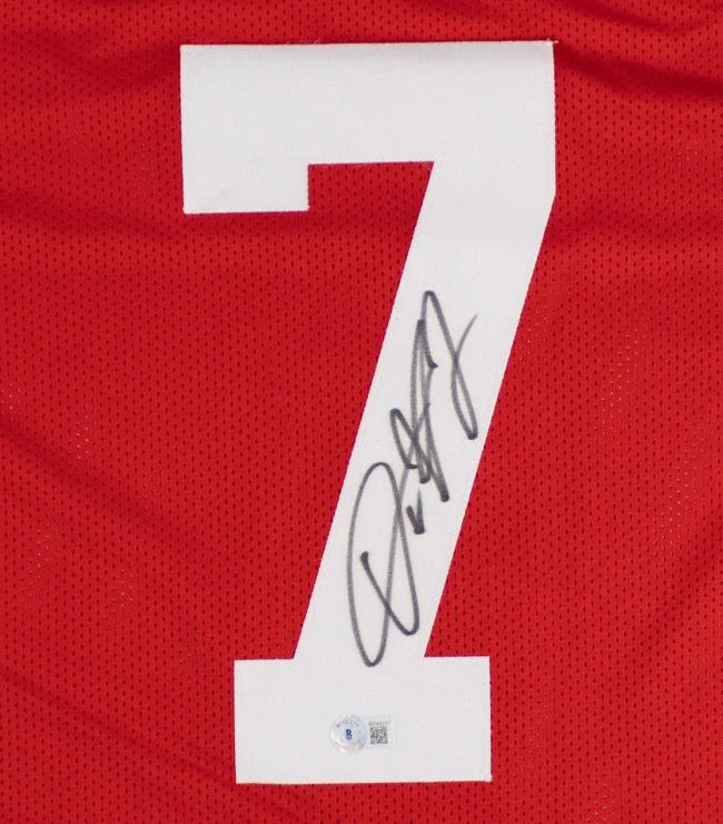 Dwayne Haskins Ohio State Signed Red Football Jersey BAS - Image 2