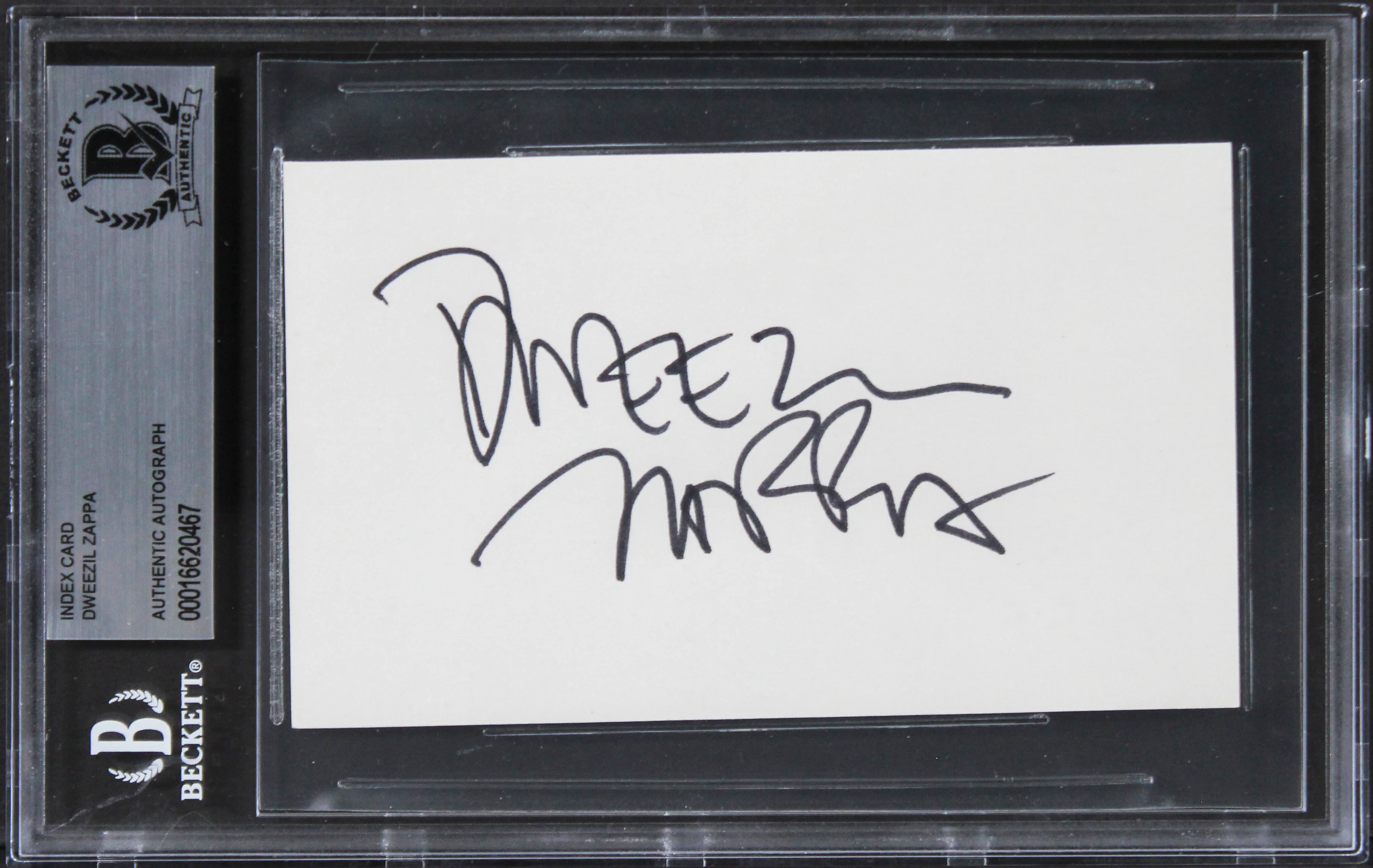 Dweezil Zappa The Running Man Authentic Signed 3x5 Index Card BAS Slabbed - Image 2