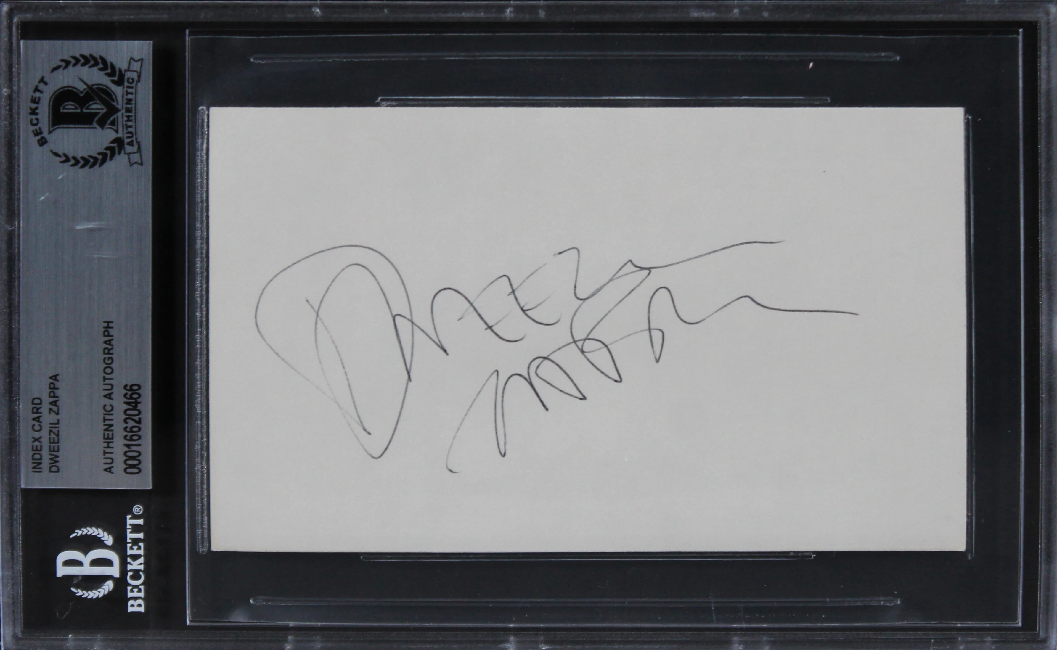 Dweezil Zappa Zappa Plays Zappa Authentic Signed 3x5 Index Card BAS Slabbed - Image 2