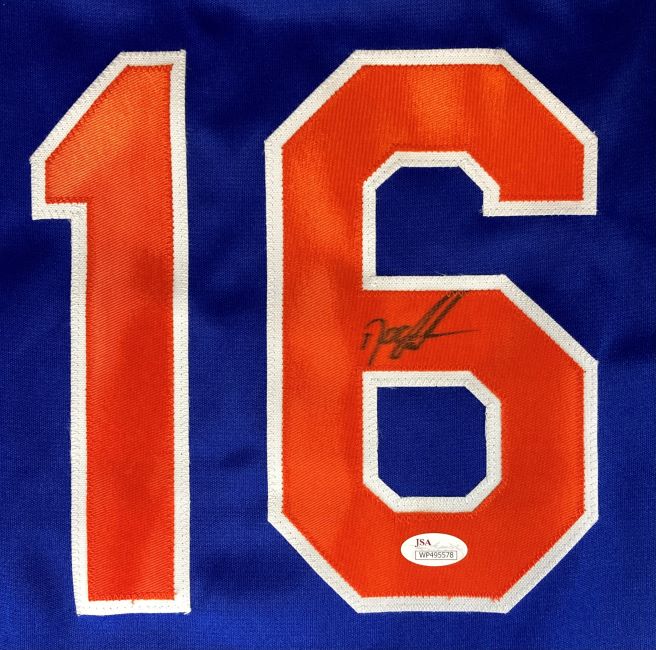 Dwight Doc Gooden New York Signed Blue Baseball Jersey JSA - Image 2