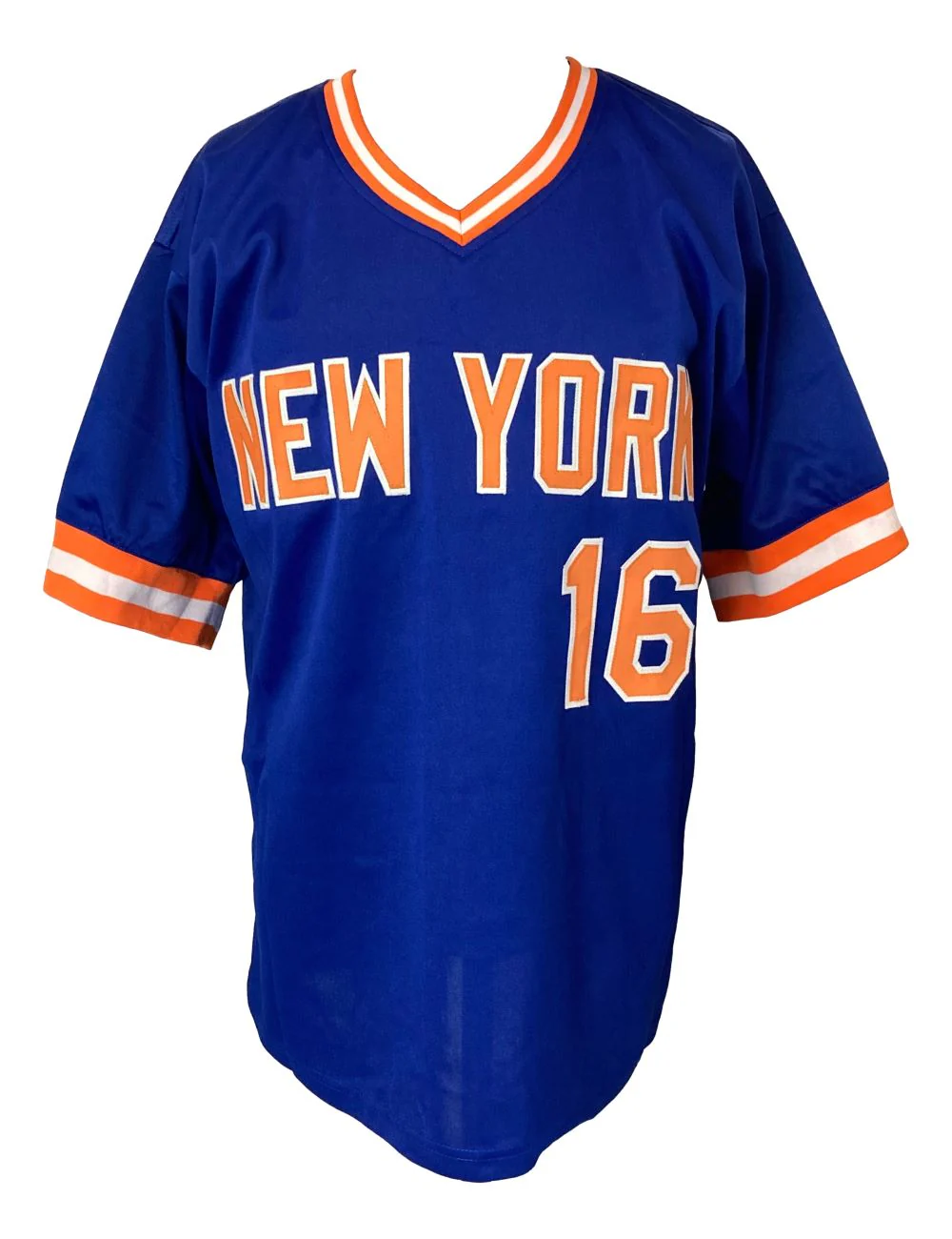 Dwight Doc Gooden New York Signed Blue Baseball Jersey JSA - Image 3