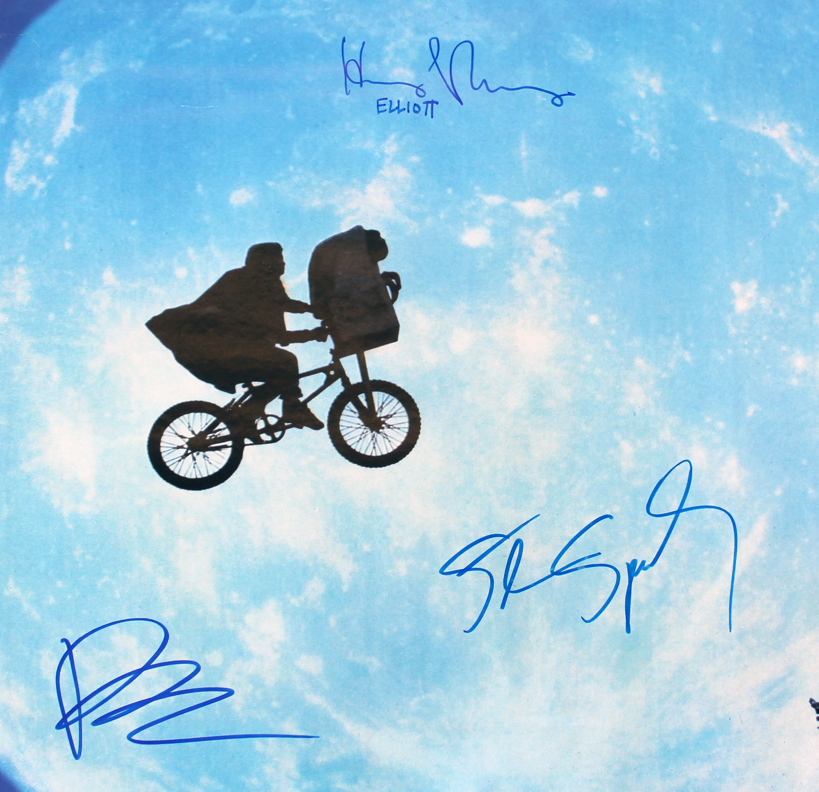 E.T. (6) Spielberg, Barrymore Signed 26.5x38.5 Linen Backed Poster BAS #C96113 - Image 3