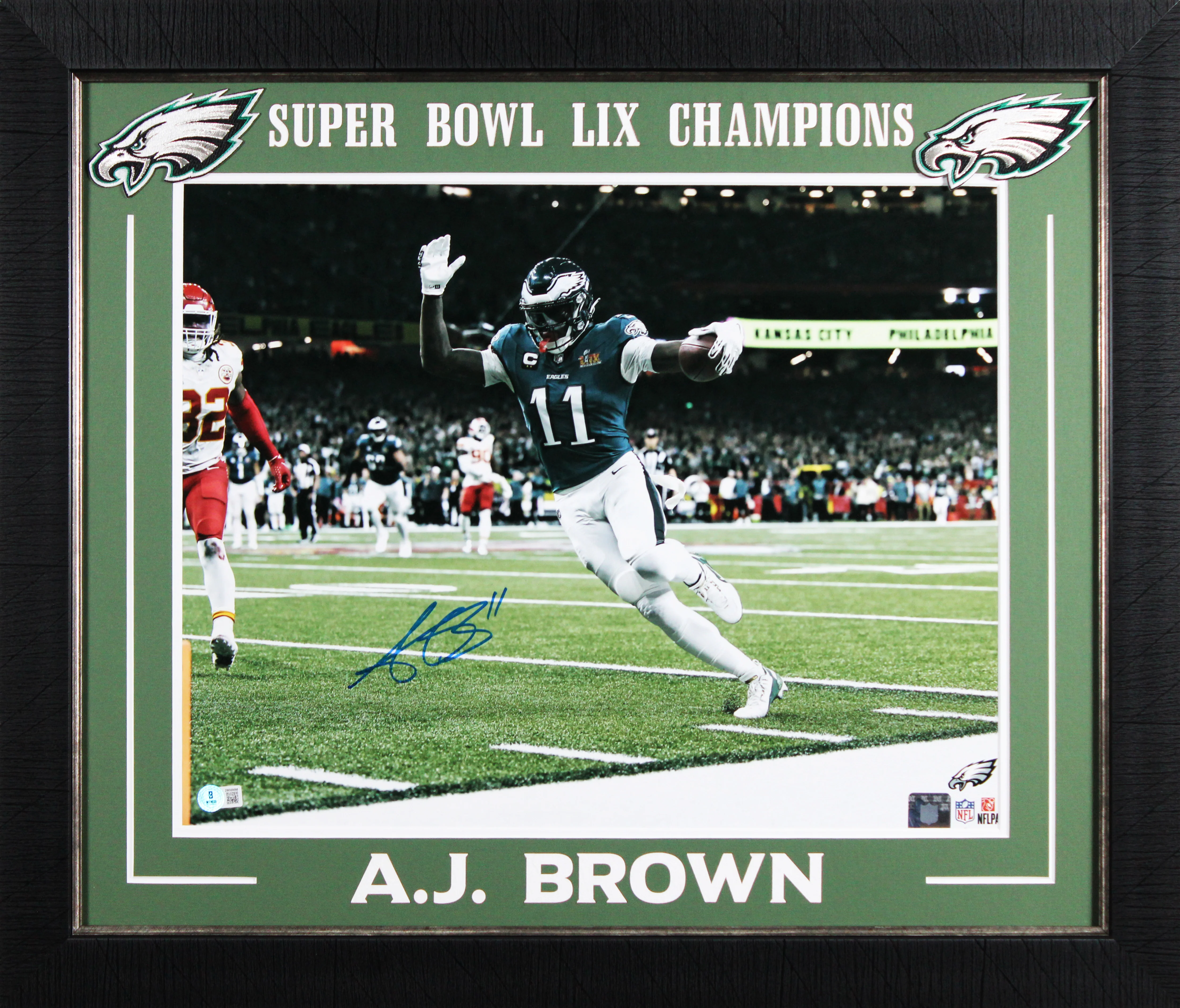 Eagles A.J. Brown Authentic Signed 16x20 Horizontal Framed Photo BAS Witnessed - Image 2
