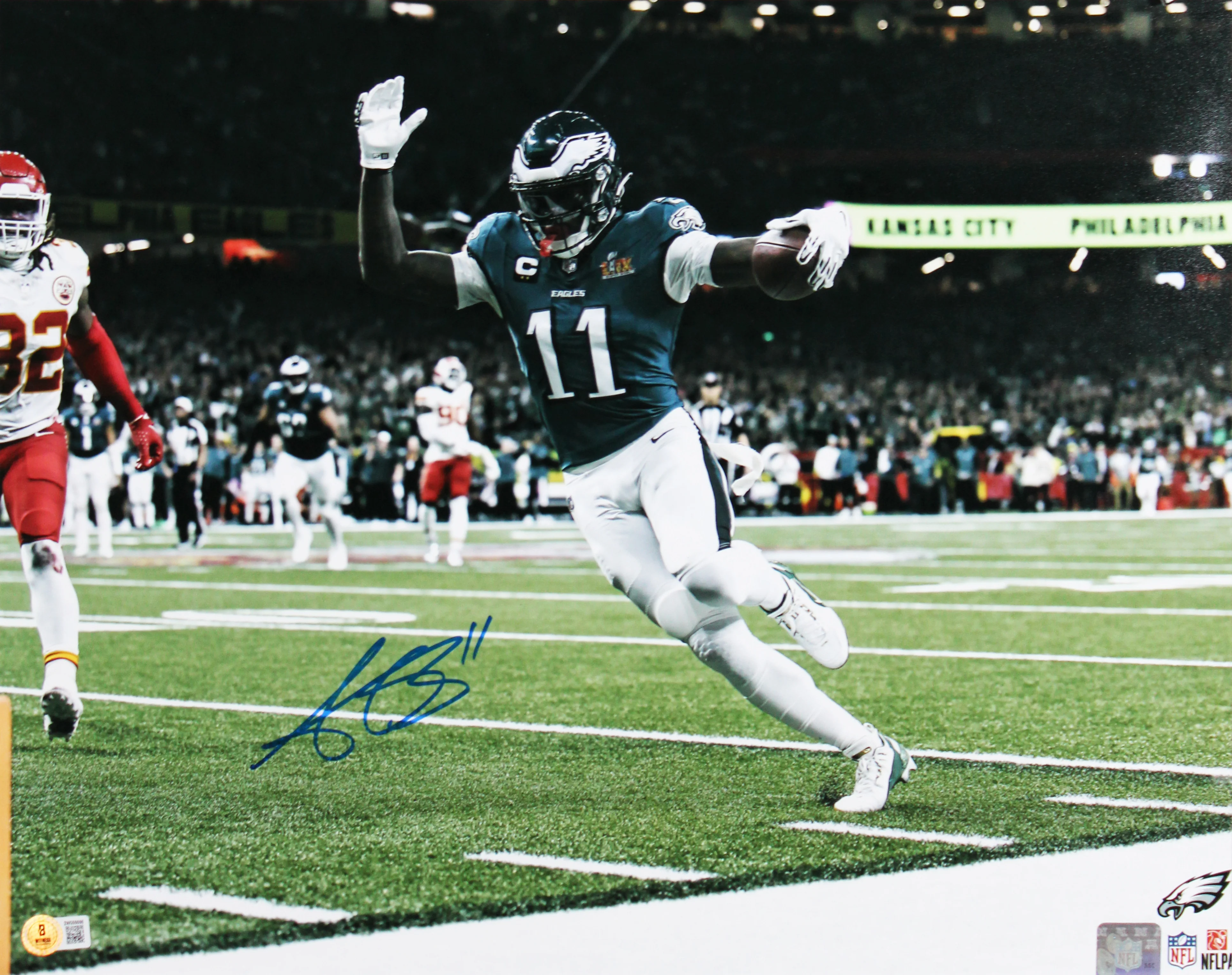 Eagles A.J. Brown Authentic Signed 16x20 Horizontal Framed Photo BAS Witnessed - Image 3