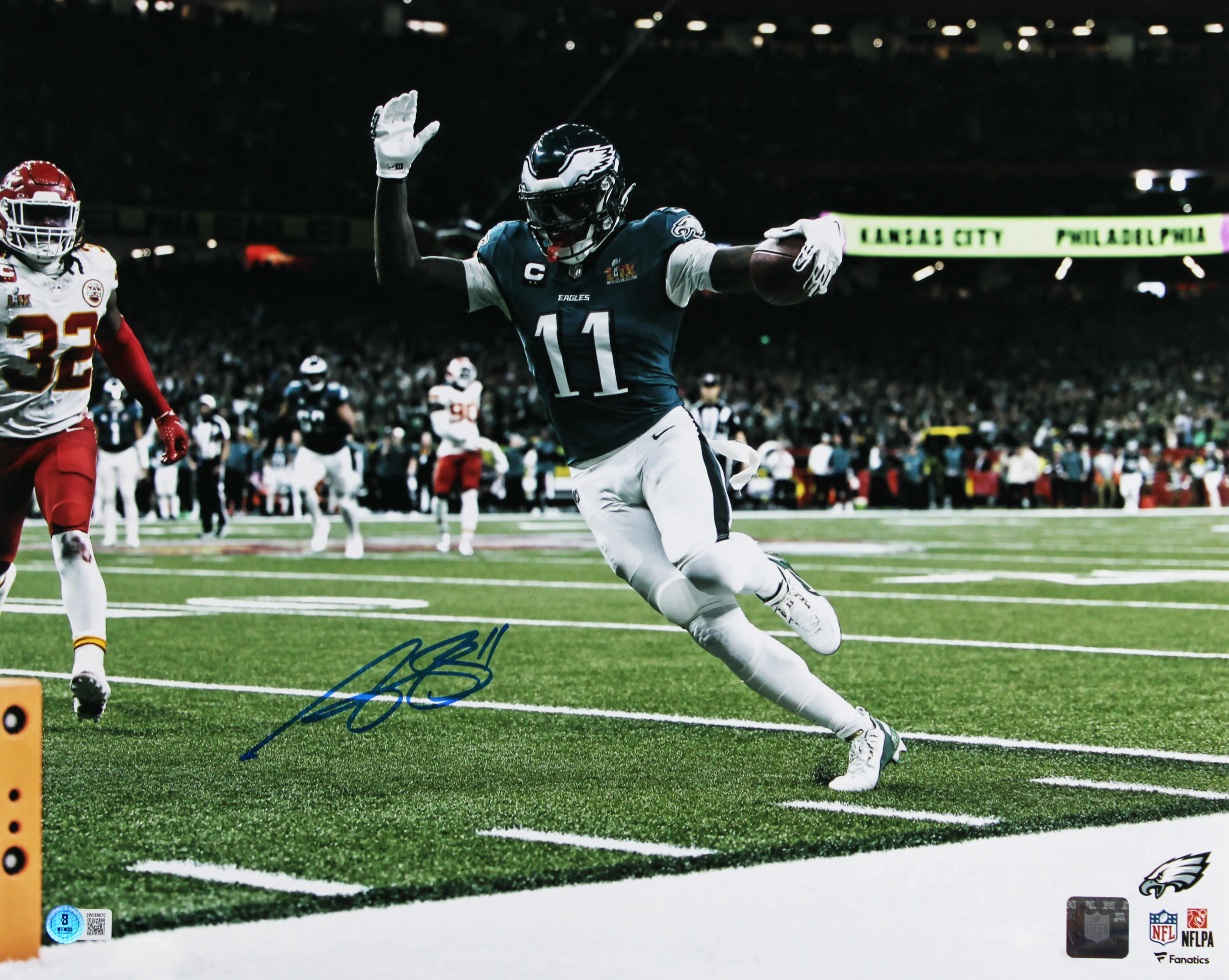 Eagles A.J. Brown Authentic Signed 16x20 Horizontal Photo BAS Witnessed