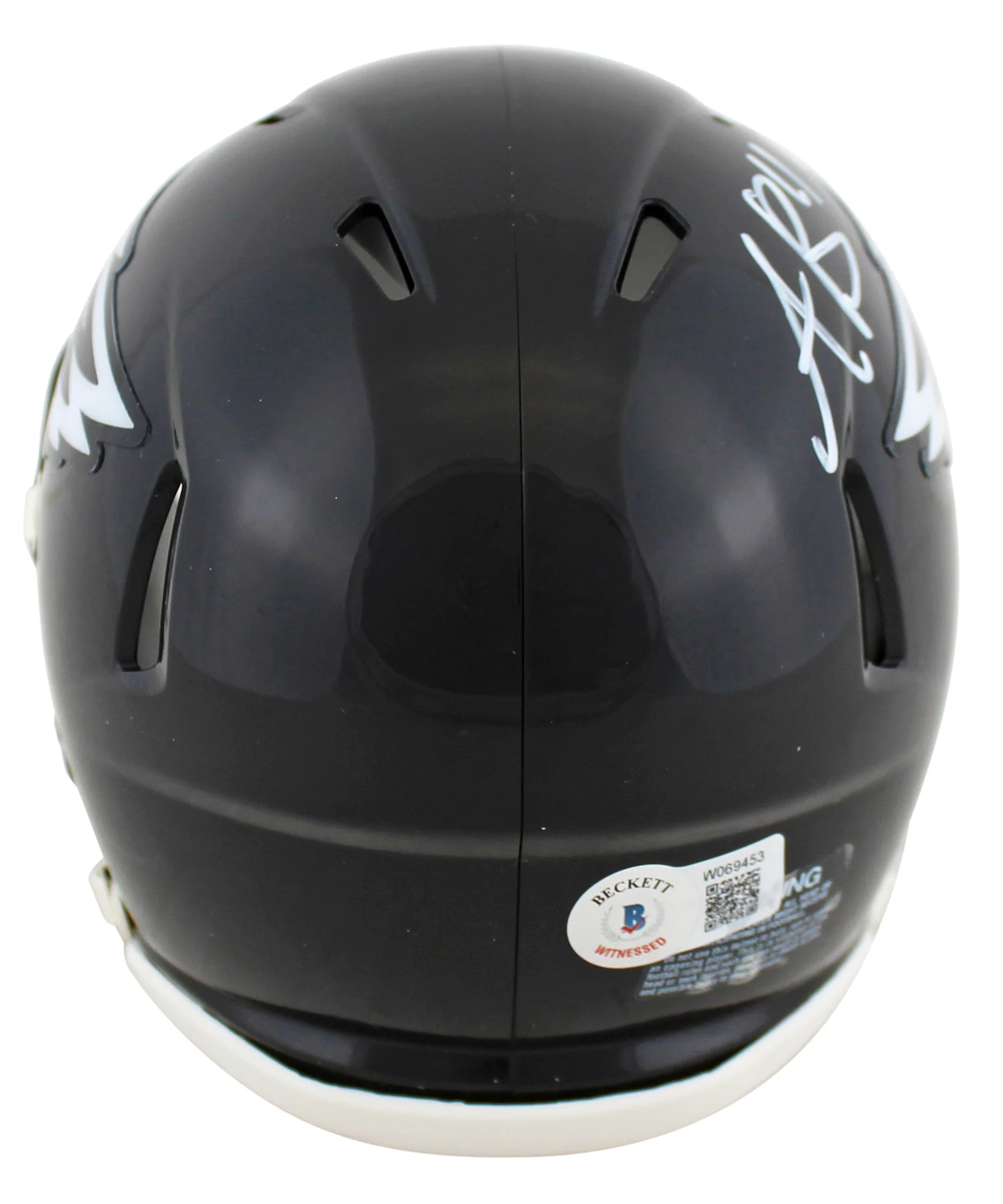 Eagles A.J. Brown Authentic Signed Alt 2022 Speed Mini Helmet BAS Witnessed - Image 3