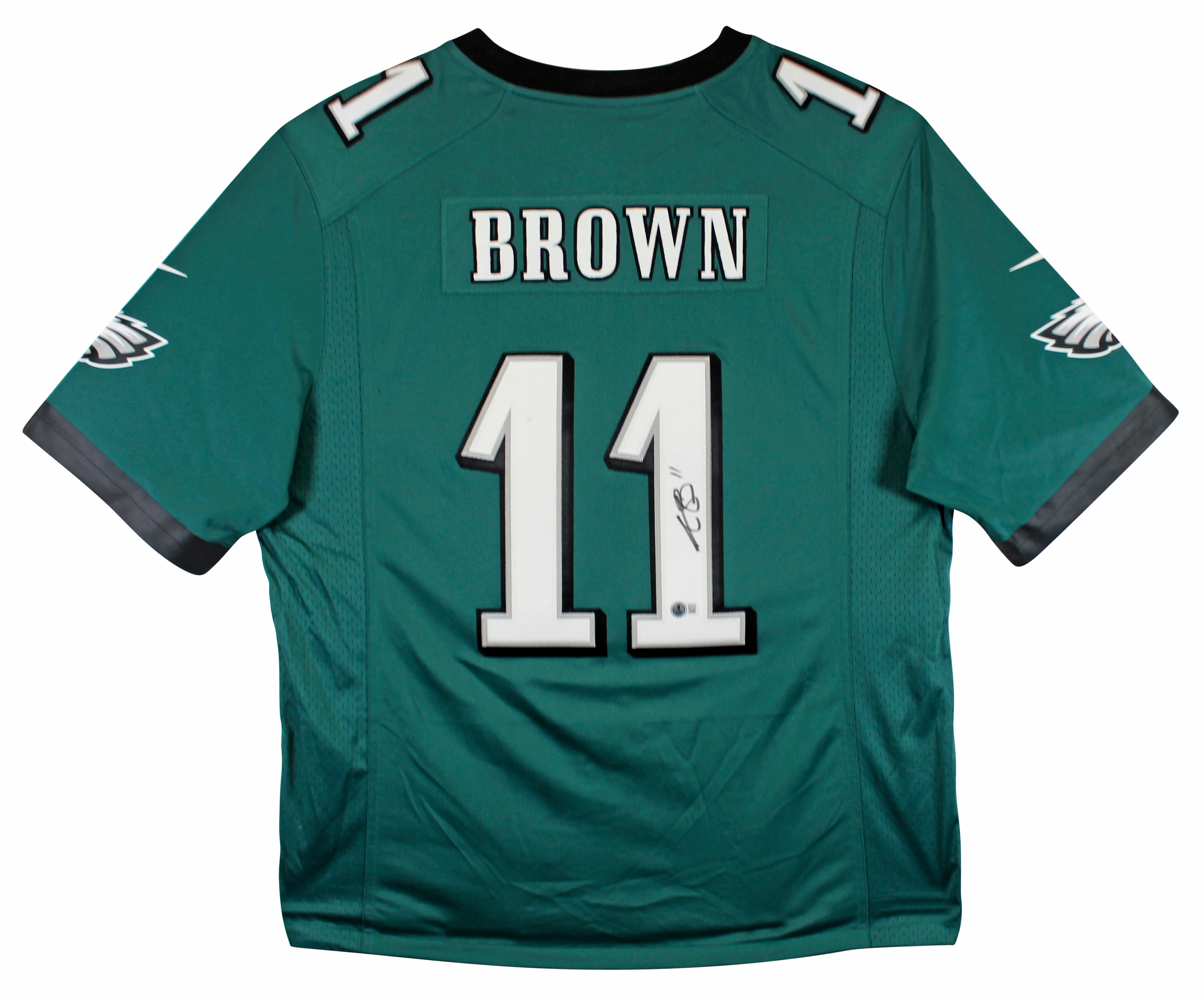 Eagles A.J. Brown Authentic Signed Green Nike Jersey w/ Sewn #'s BAS Witnessed - Image 2
