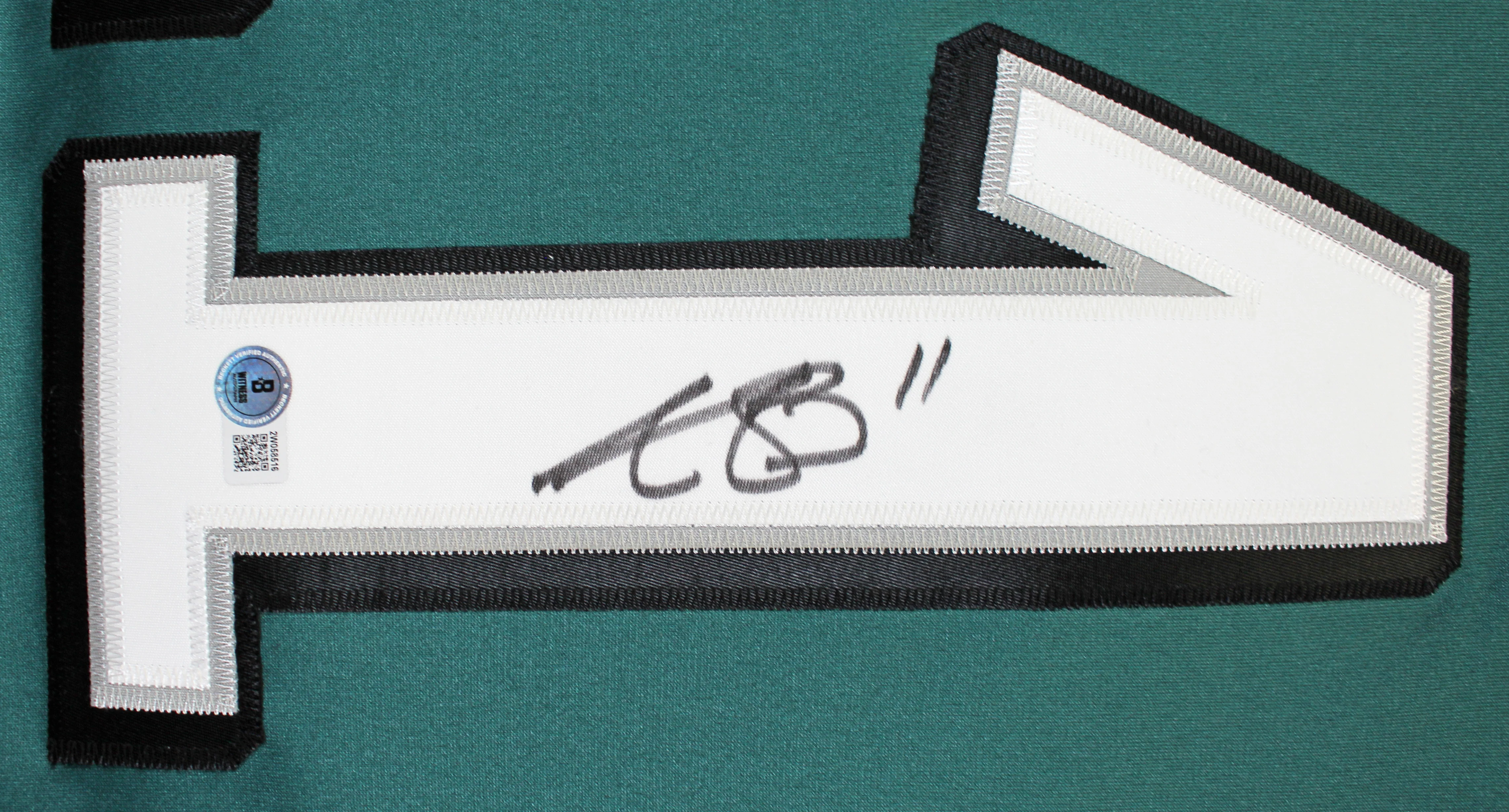 Eagles A.J. Brown Authentic Signed Green Nike Jersey w/ Sewn #'s BAS Witnessed - Image 3