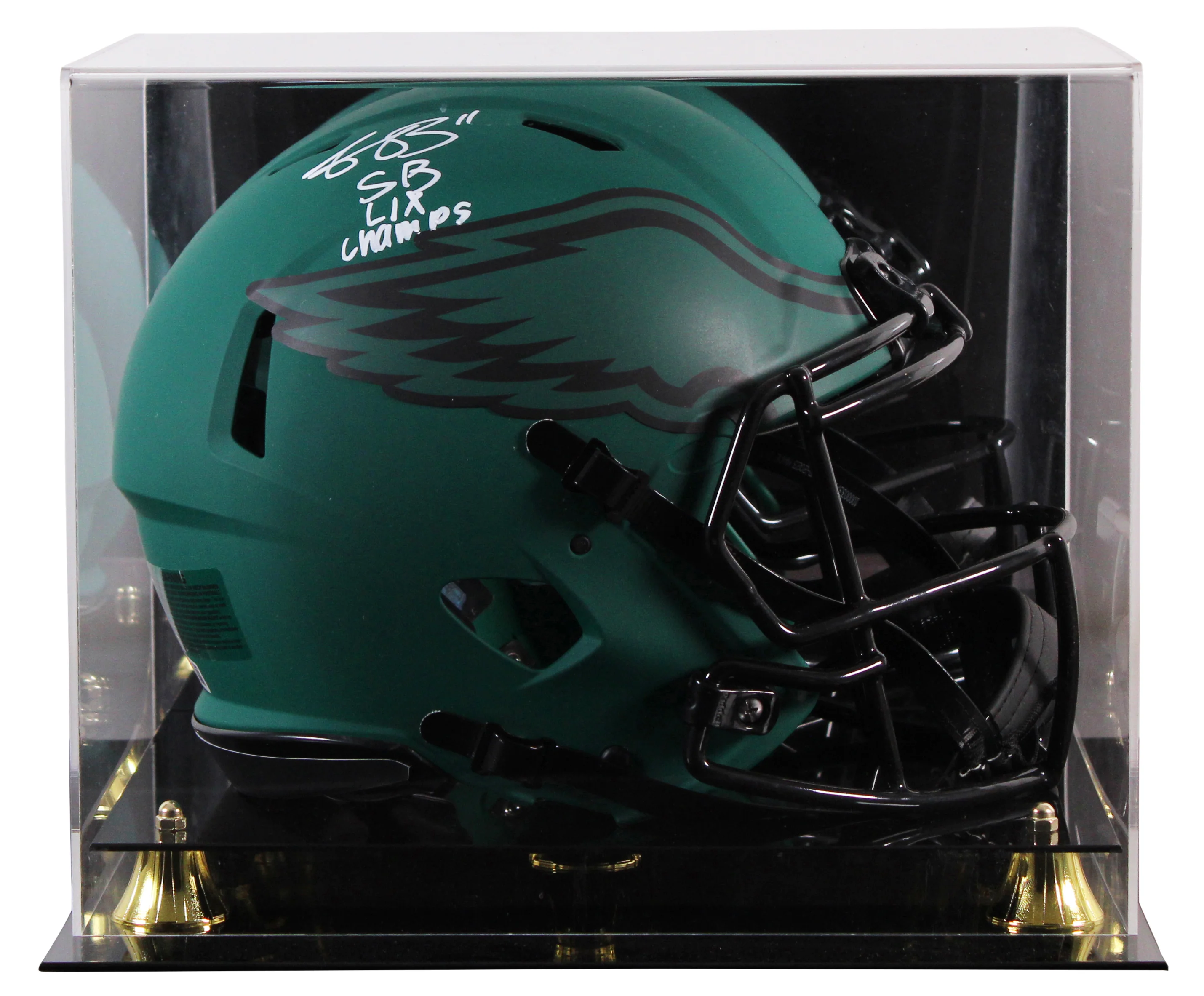 Eagles A.J. Brown "SB Champs" Signed Rave F/S Speed Proline Helmet W/ Case BAS W - Image 2