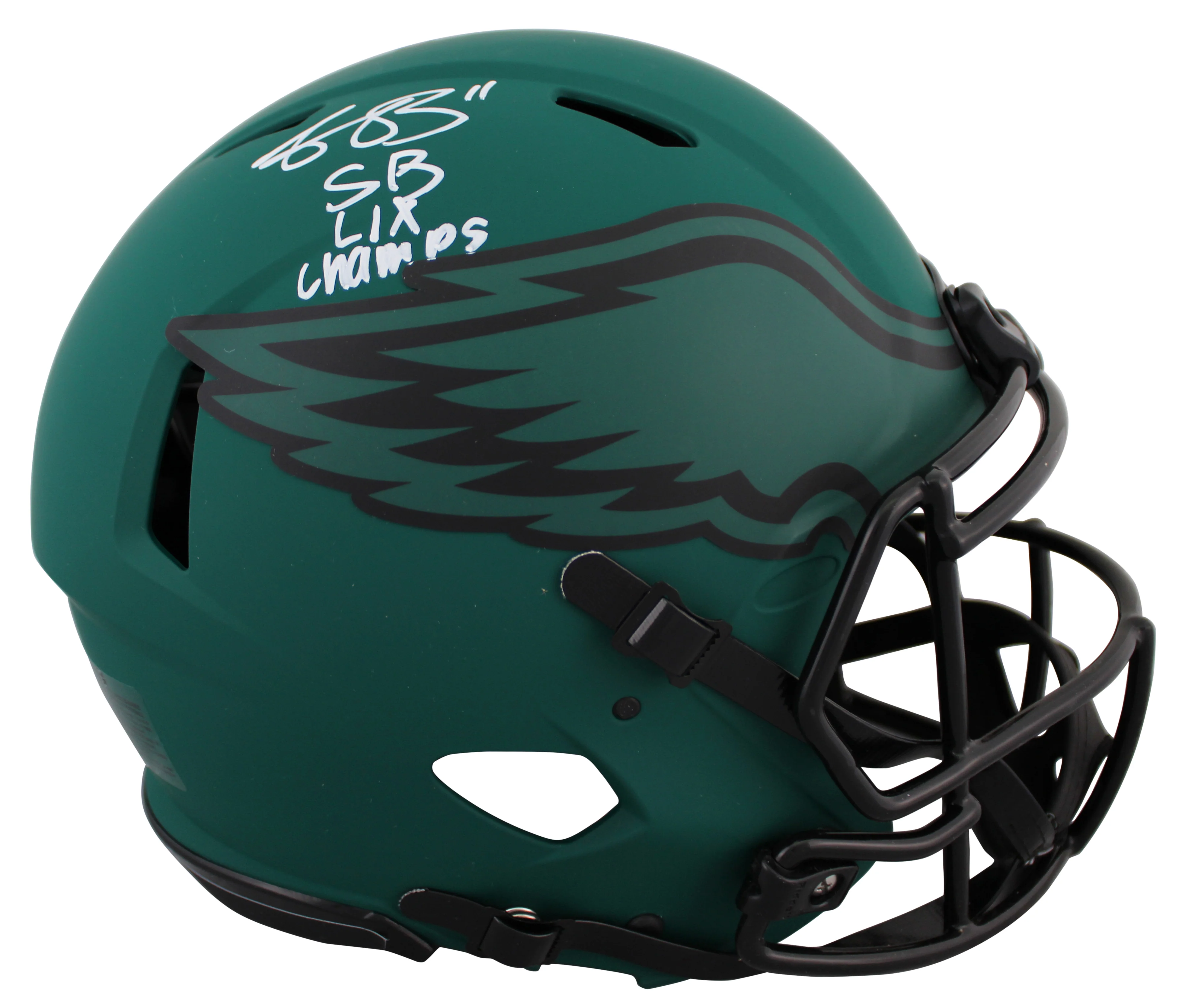 Eagles A.J. Brown "SB LIX Champs" Signed Rave F/S Speed Proline Helmet BAS W - Image 2