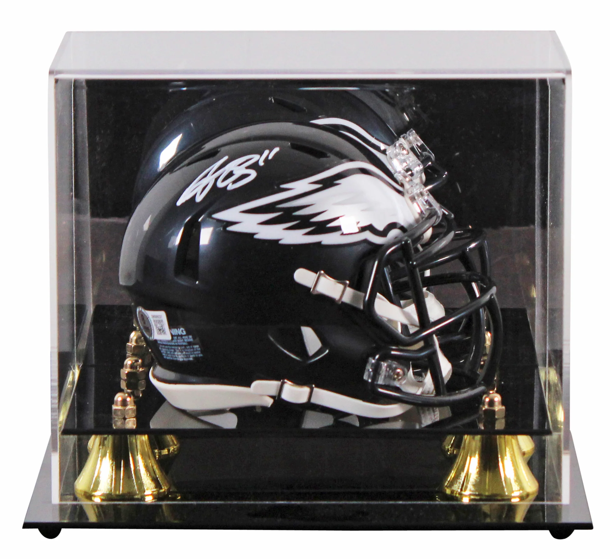 Eagles A.J. Brown Signed Alternate 2022 Speed Mini Helmet W/ Case BAS Witnessed - Image 2
