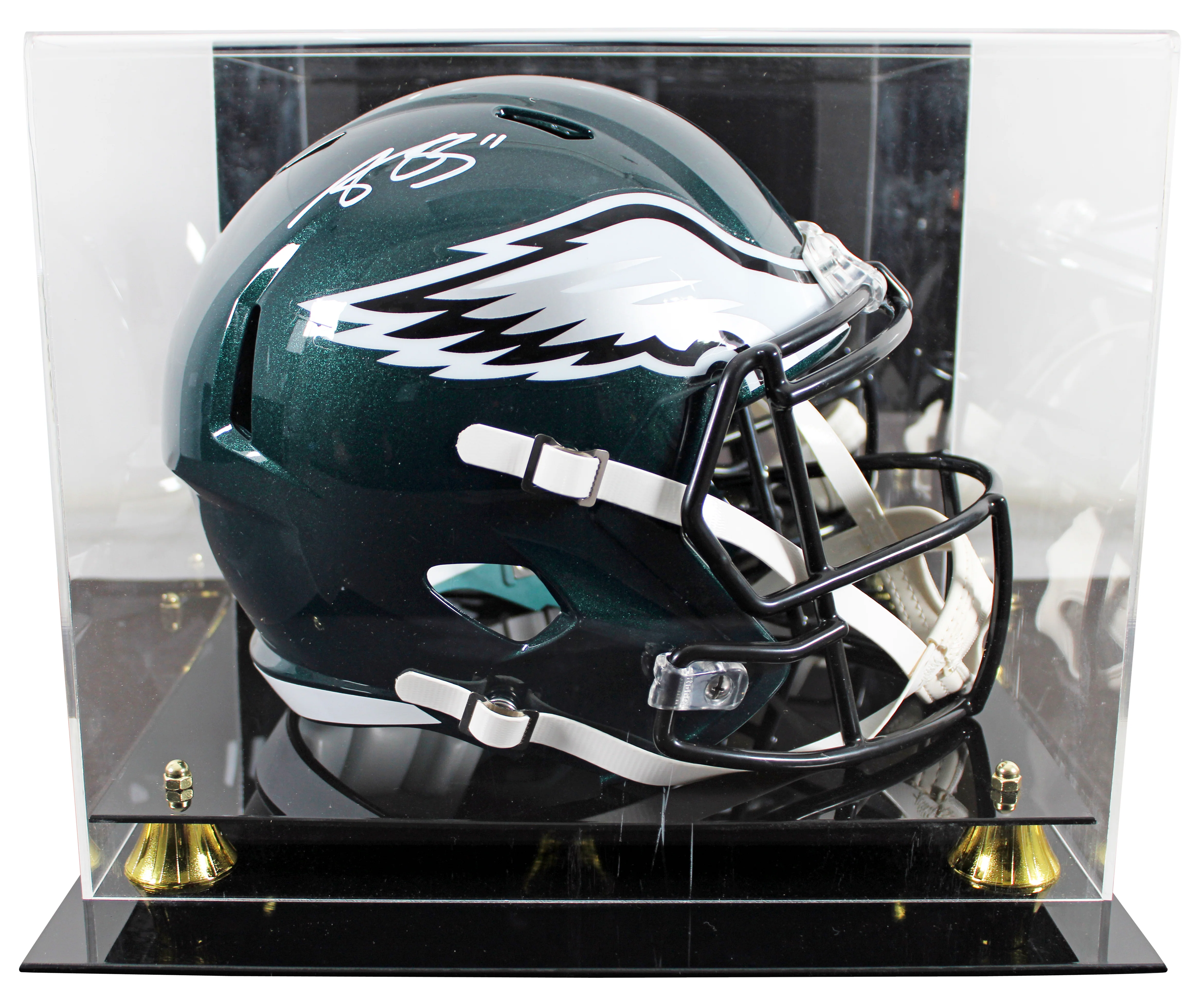 Eagles A.J. Brown Signed Full Size Speed Rep Helmet W/ Case BAS Witnessed - Image 2