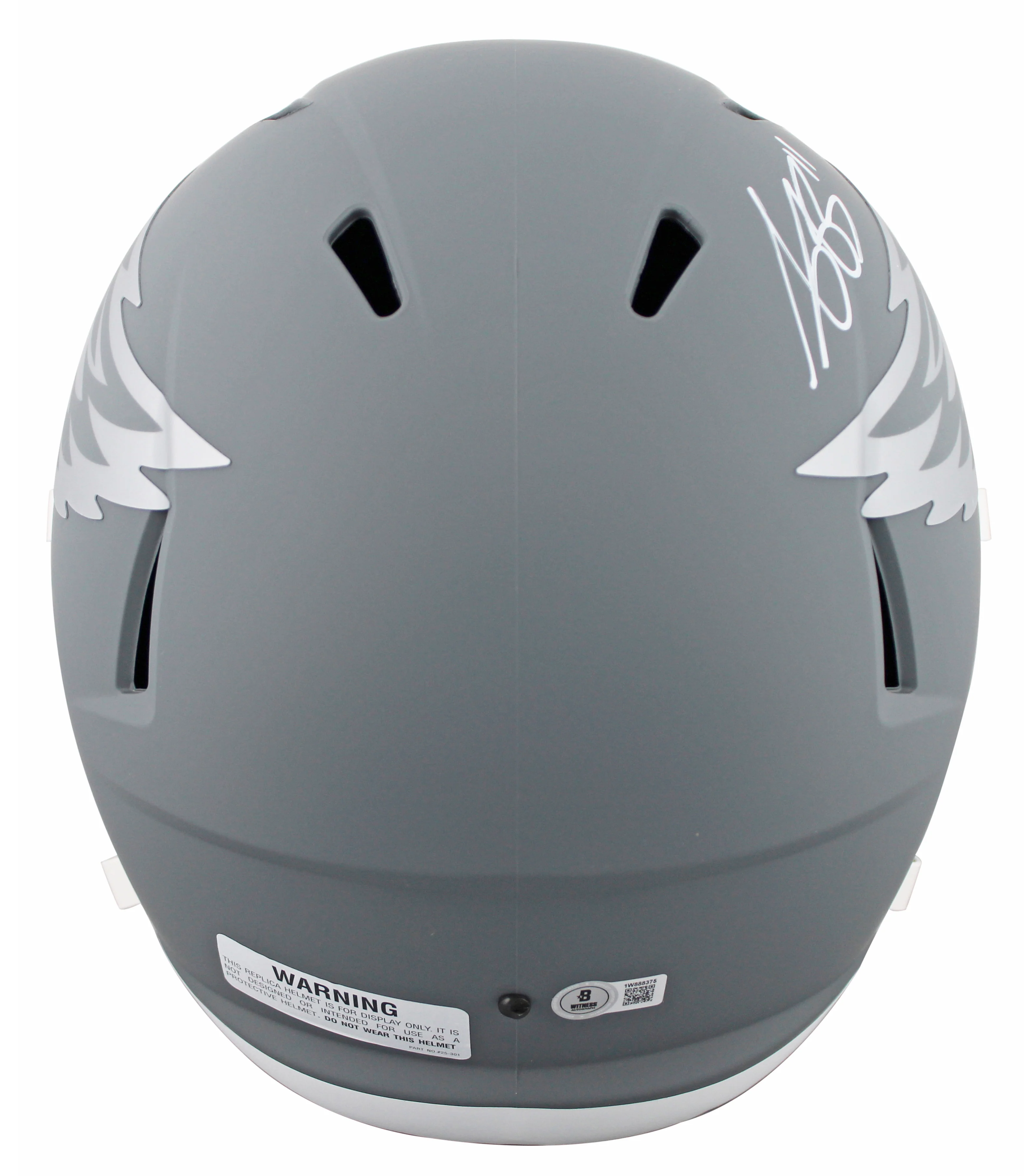 Eagles A.J. Brown Signed Slate Full Size Speed Rep Helmet W/ Case BAS Witnessed - Image 4