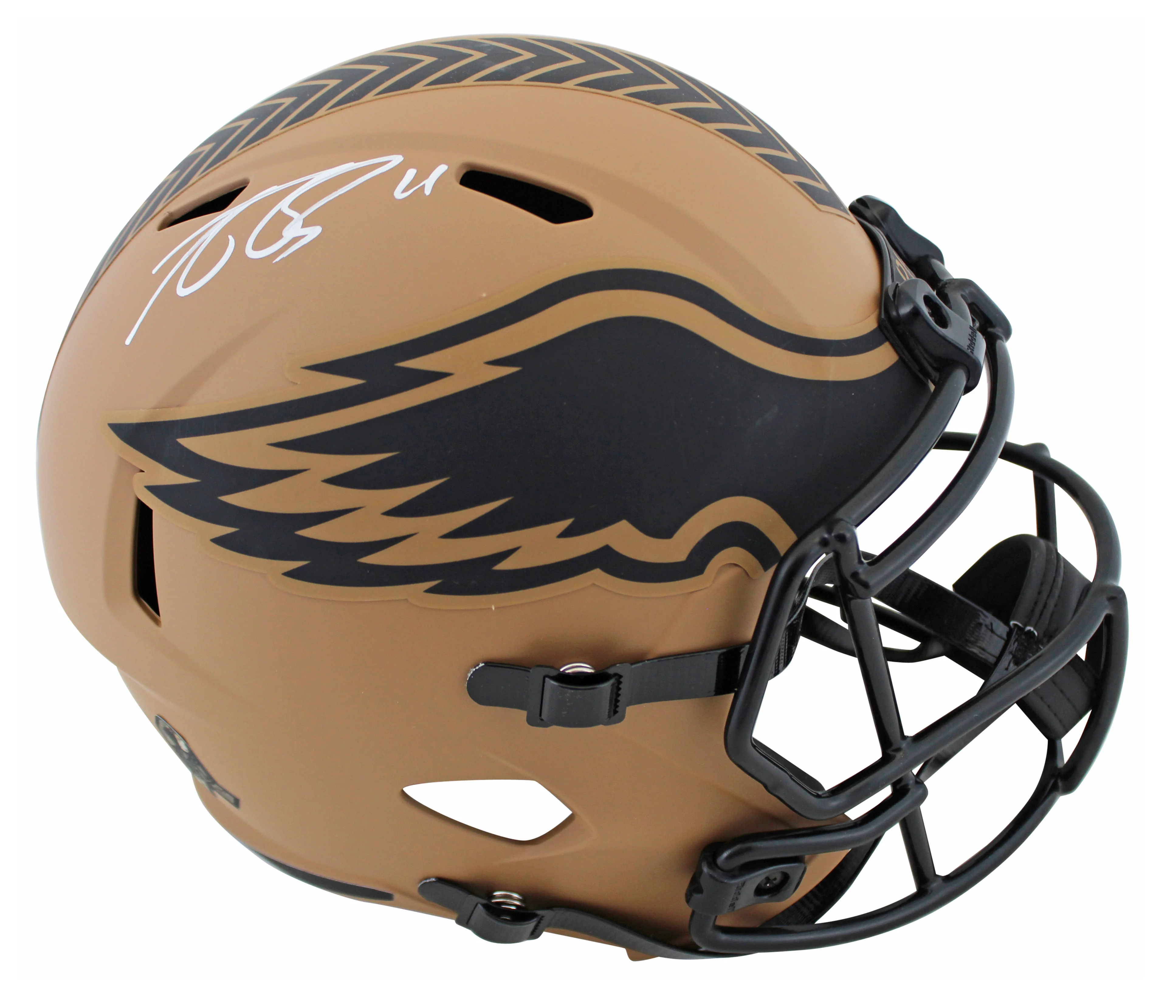 Eagles A.J. Brown Signed STS II Full Size Speed Rep Helmet W/ Case BAS Witnessed - Image 3
