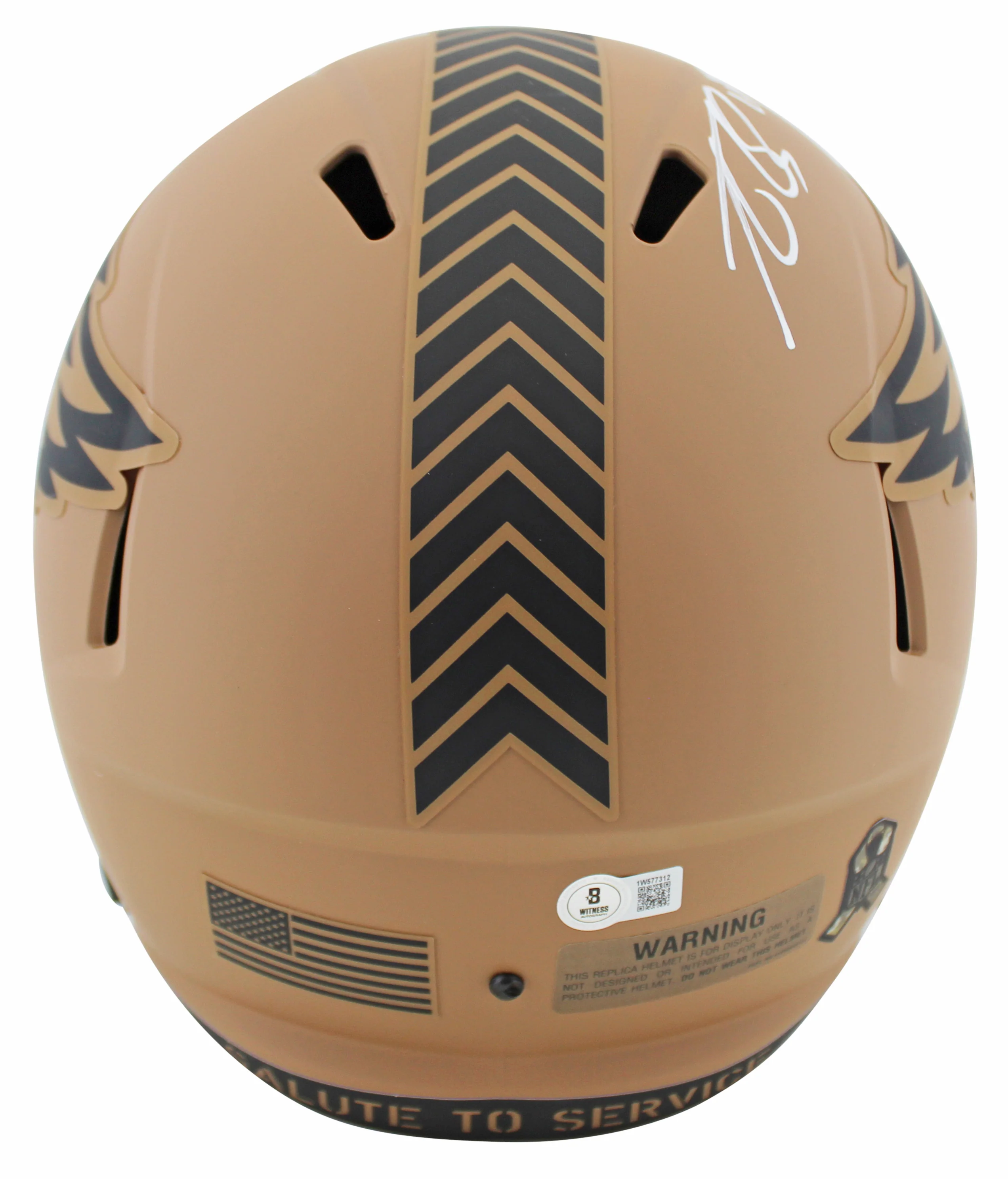 Eagles A.J. Brown Signed STS II Full Size Speed Rep Helmet W/ Case BAS Witnessed - Image 4
