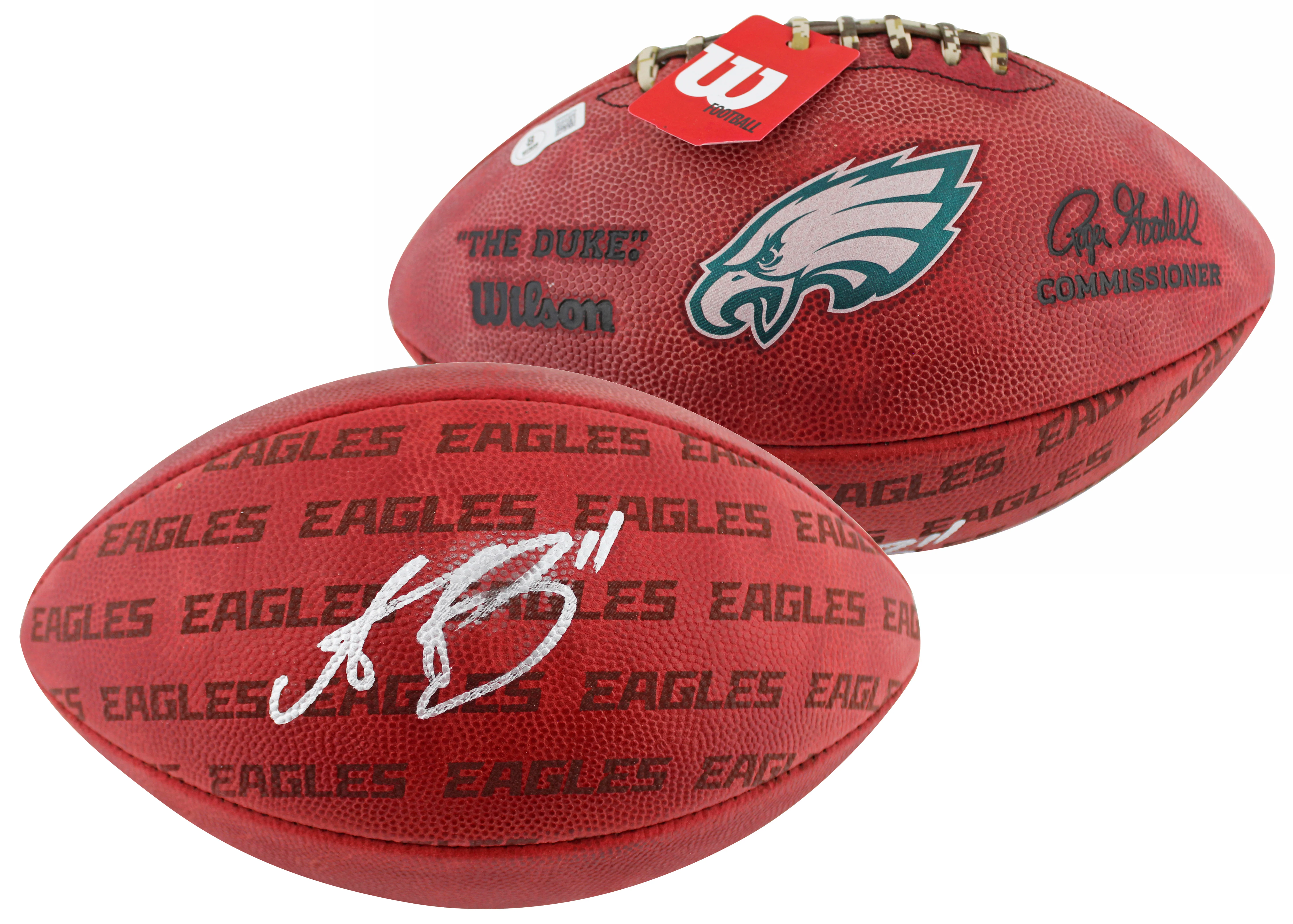 Eagles A.J. Brown Signed Wilson "The Duke" Team Showcase Football BAS #2W058270 - Image 2