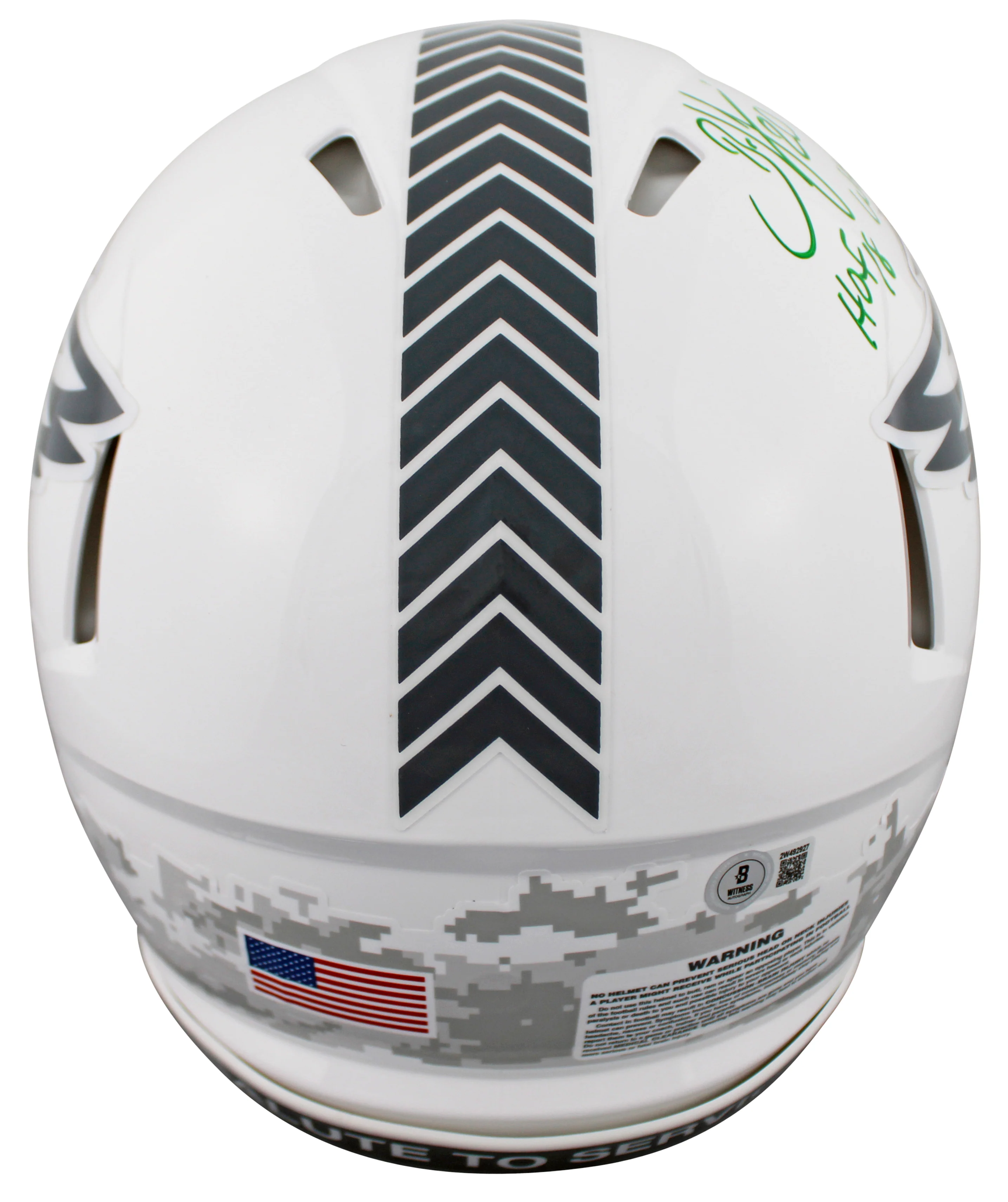 Eagles Brian Dawkins "2x Insc" Signed STS III F/S Speed Proline Helmet BAS Wit - Image 3